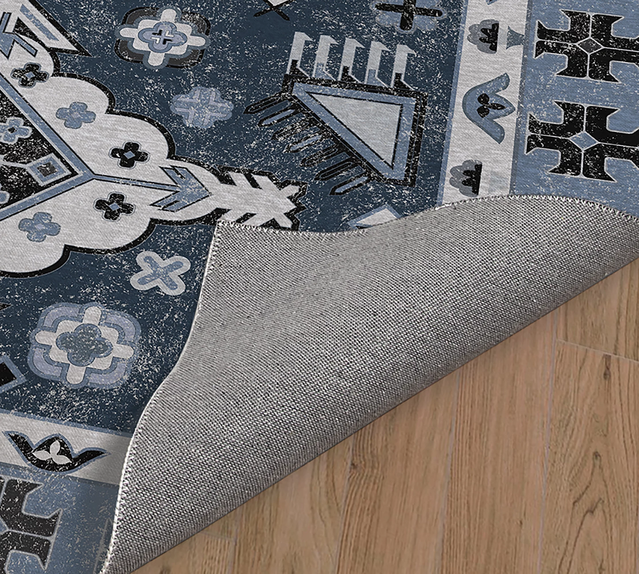 Modern Persian Blue Area Rug by Kavka Designs