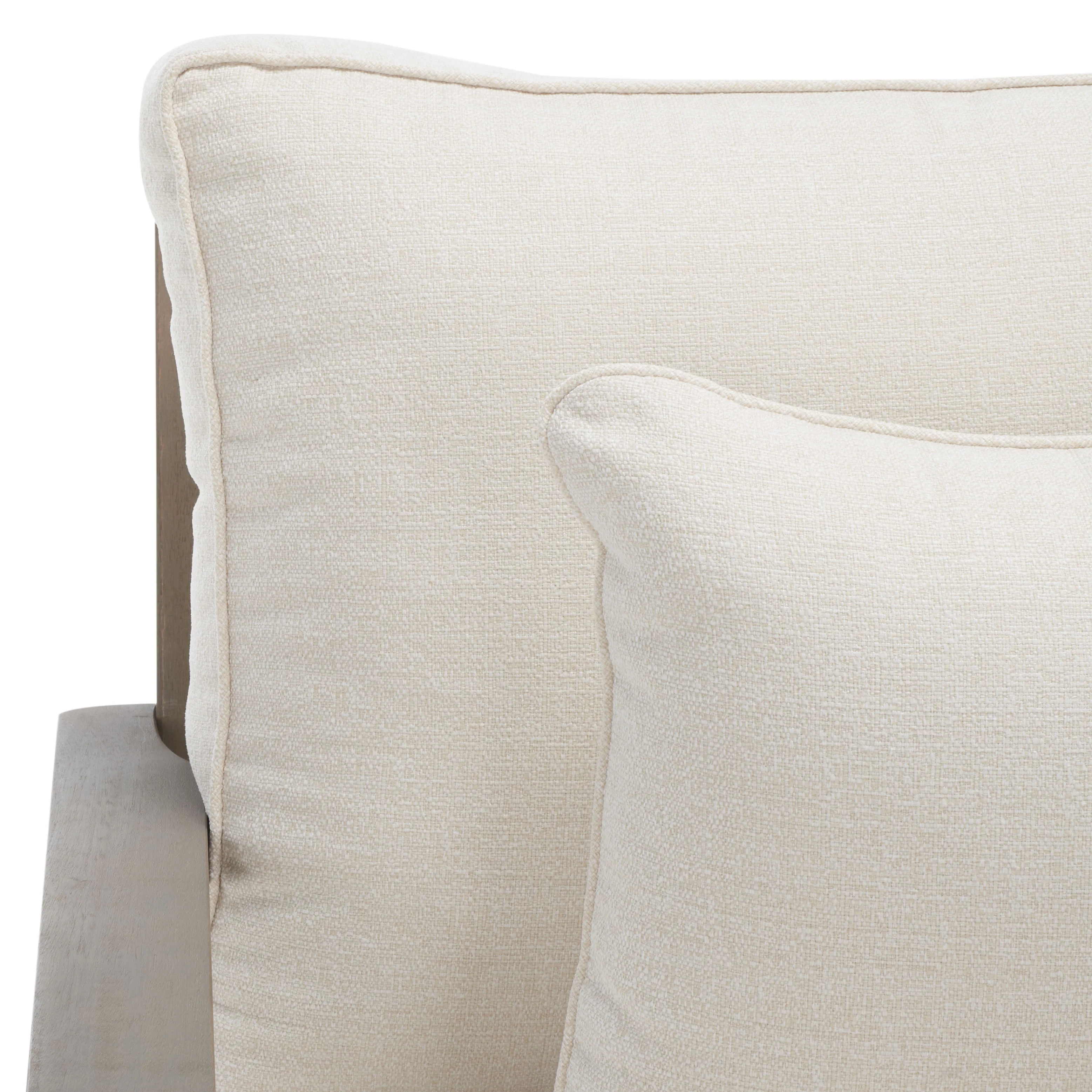 SAFAVIEH Couture Martinique Coastal Eucalyptus Wood Solid Armchair, Natural/Grey