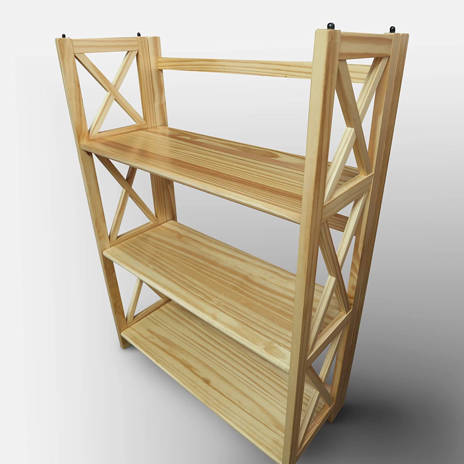 Montego 3-Shelf Folding Bookcase, Natural , 27.5