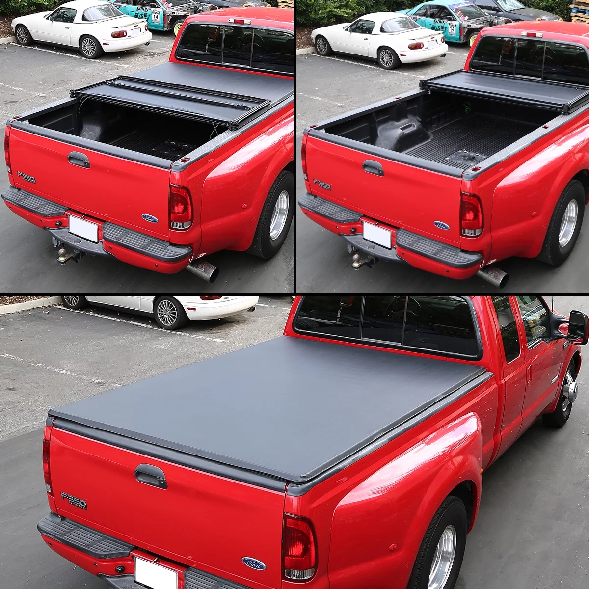DNA Motoring HCCT-22-011 For 2004 to 2014 Ford F150 5.5' Vinyl Soft Tri-Fold Tonneau Cover 10 11 12 13
