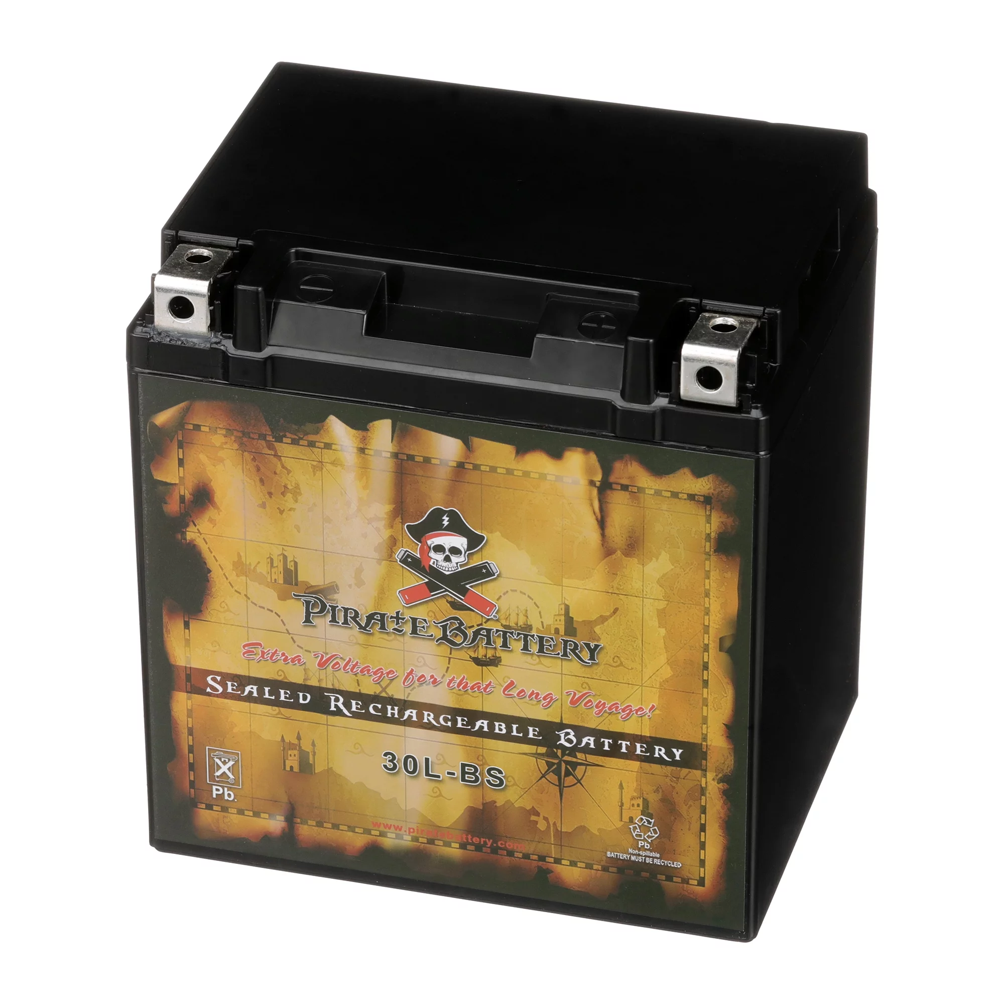 Pirate Battery YTX30L-BS (30L-BS 12 Volt,30 Ah, 270 CCA) Motorcycle Battery for Harley-davidson Fl, Flh Series (touring) Year (07-10)