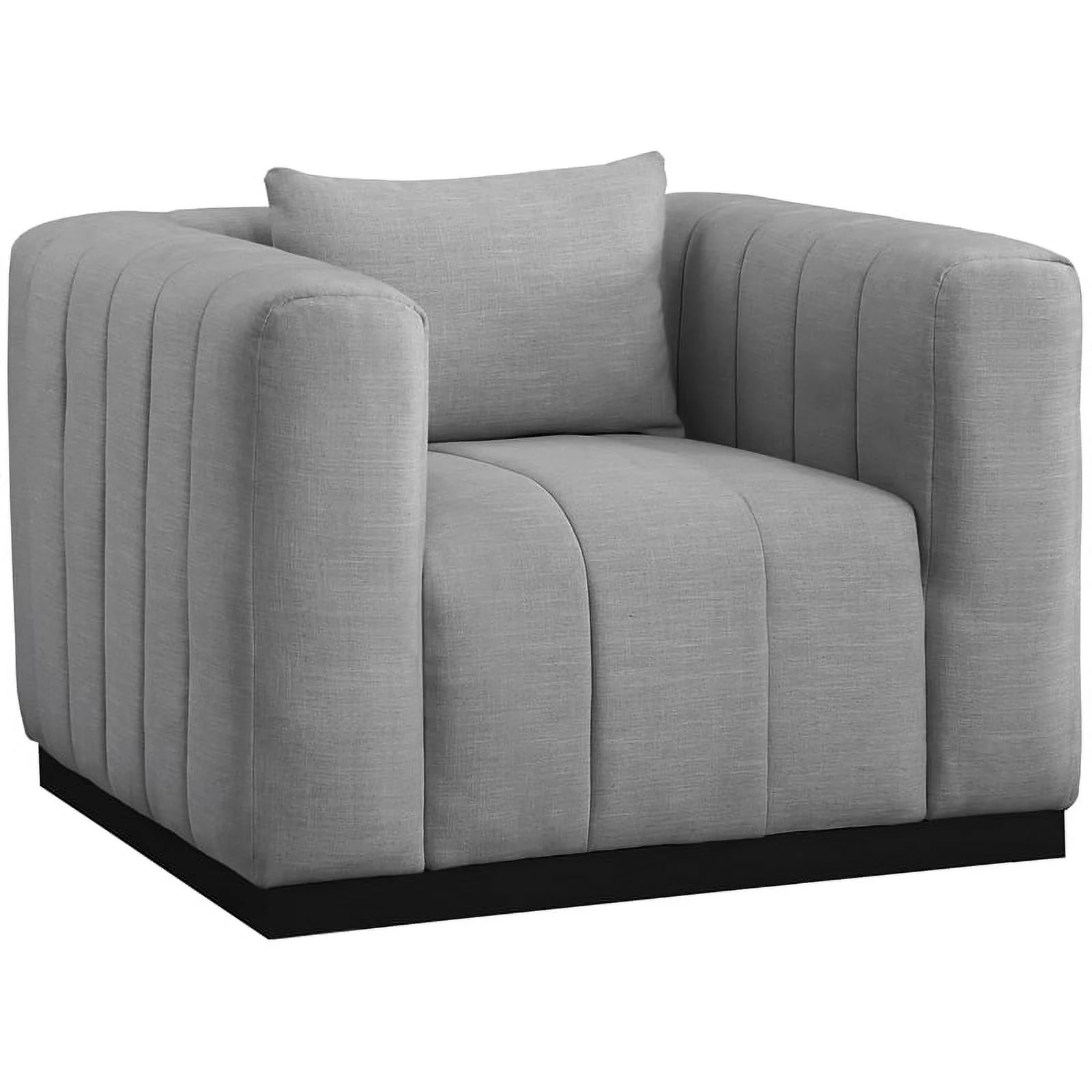 Meridian Furniture Lucia Grey Linen Textured Fabric Chair