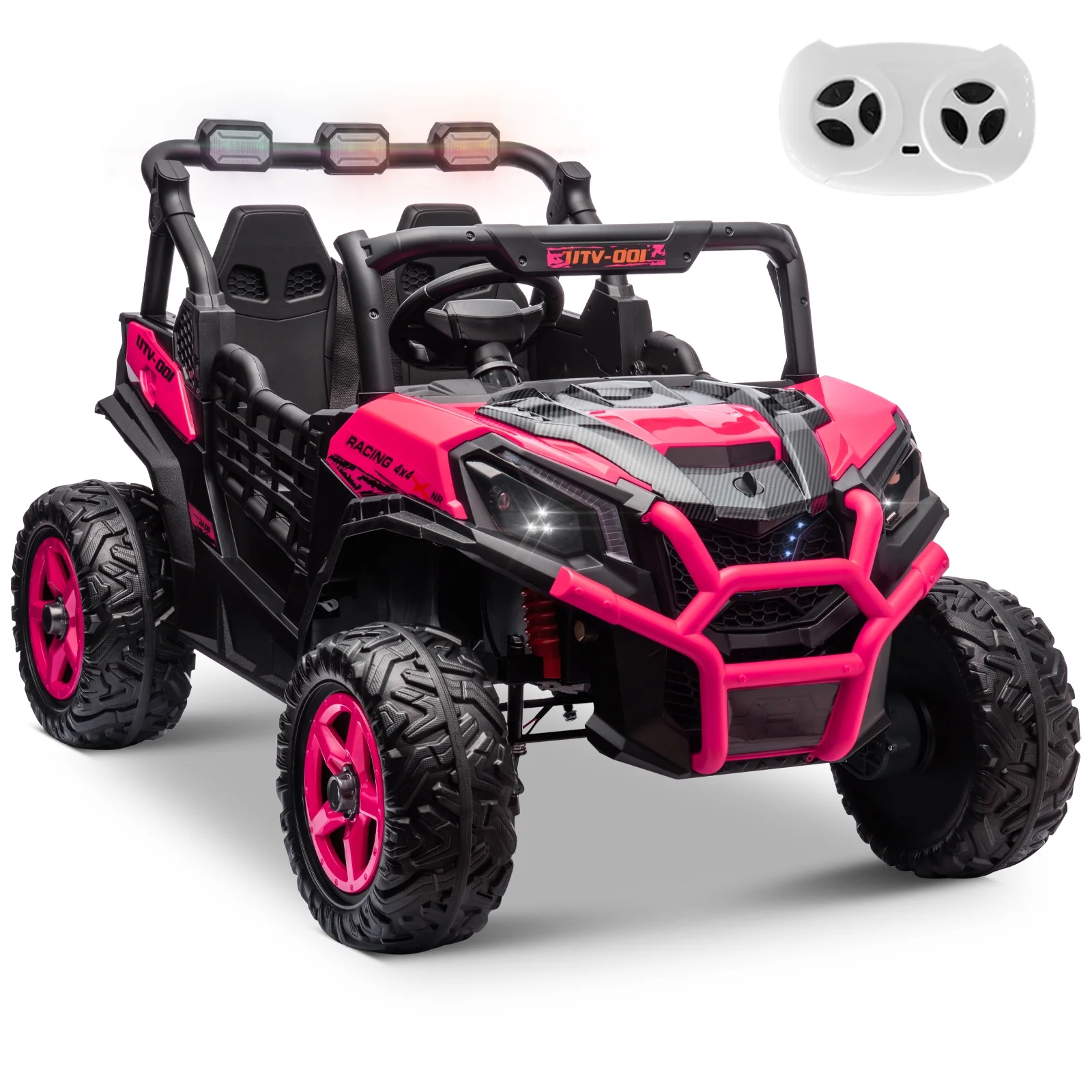 OTTORD 24V Ride on Cars , 4WD Off-Road Electric Cars Vehicles for Adults, Kids with Remote Control, Bluetooth, Soft Start, Spring Suspension