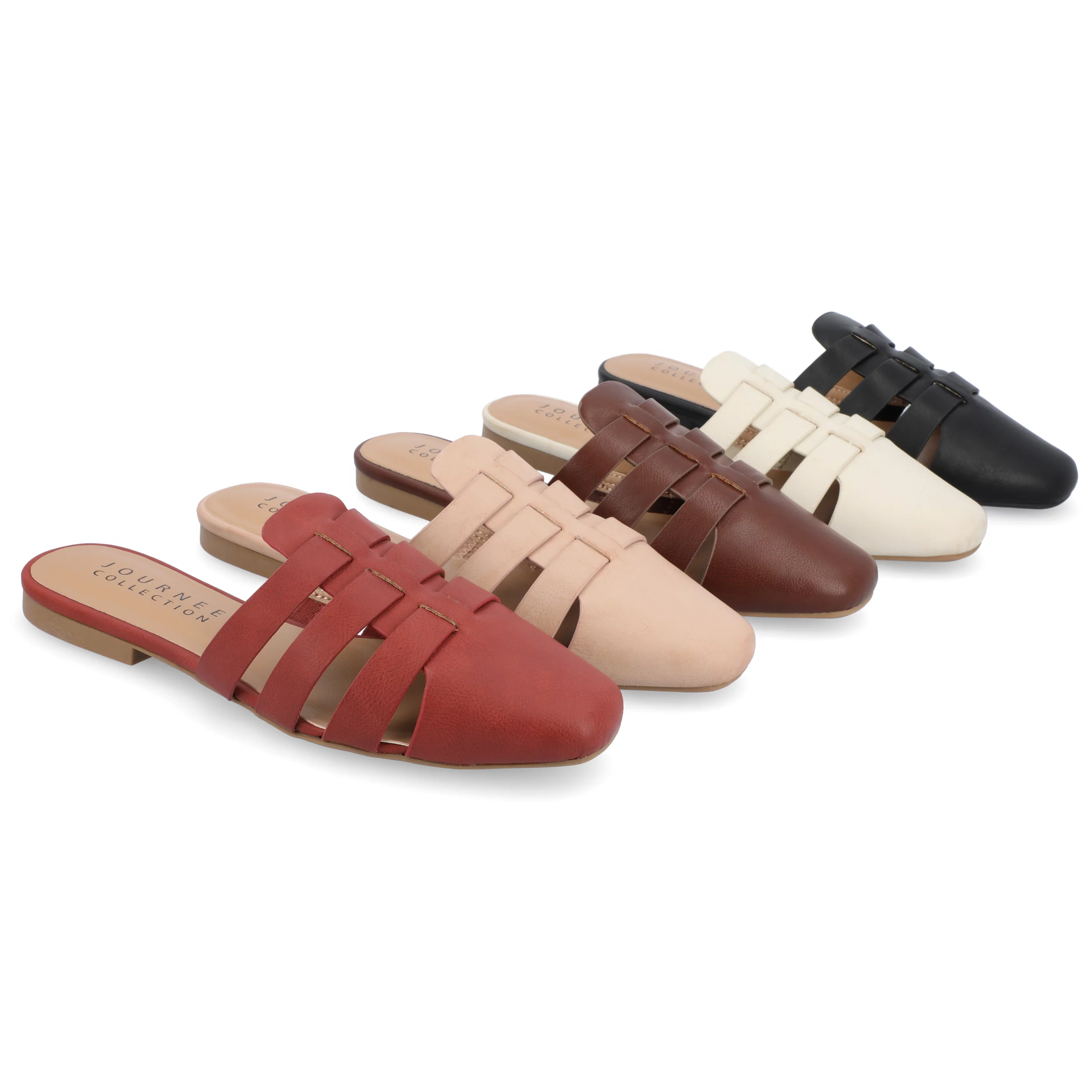 JOURNEE COLLECTION Womens Beige Padded Strappy Jazybell Square Toe Slip On Mules 8