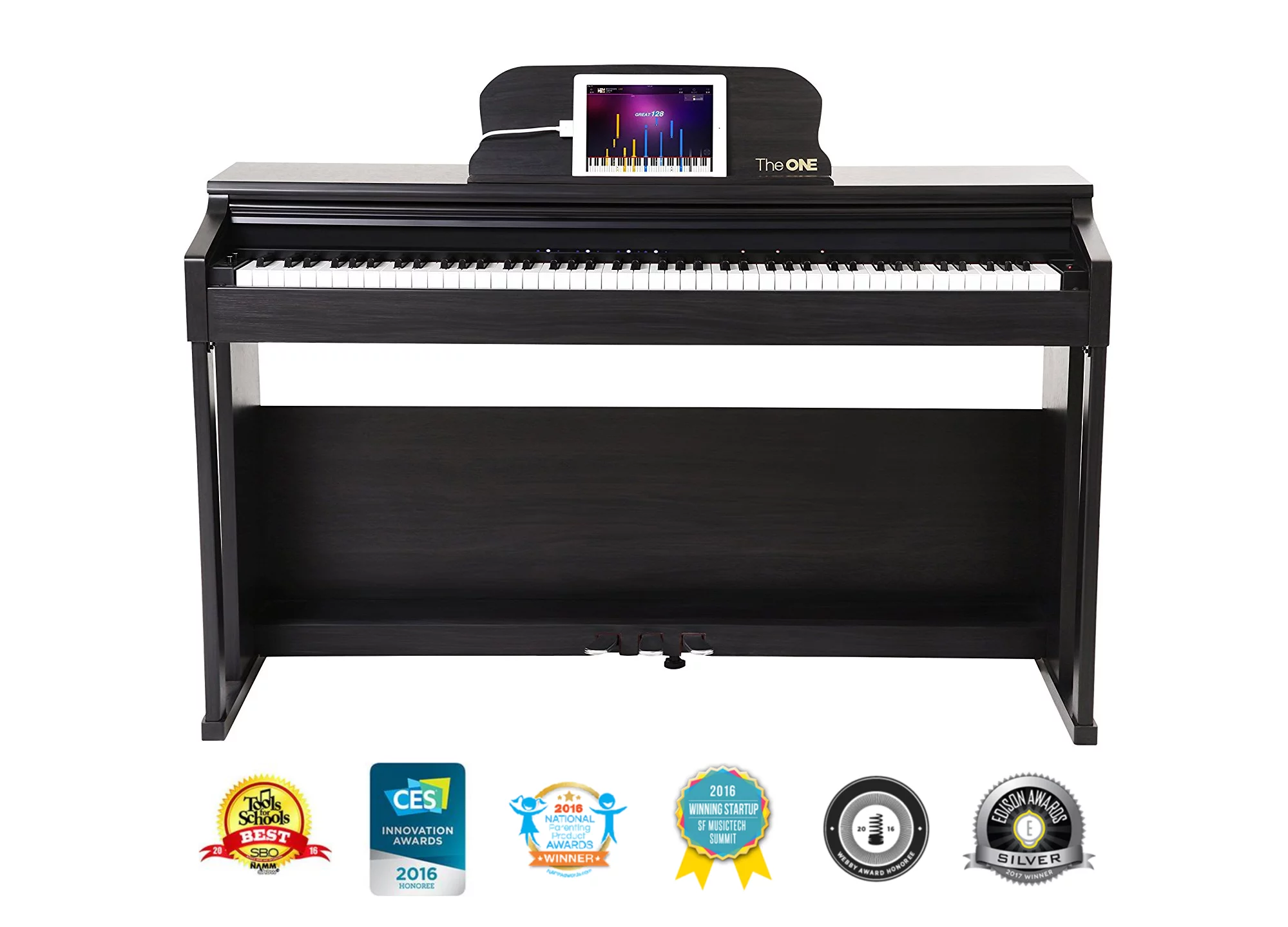The ONE Smart Piano - 88-Key Upright Digital Piano, Black
