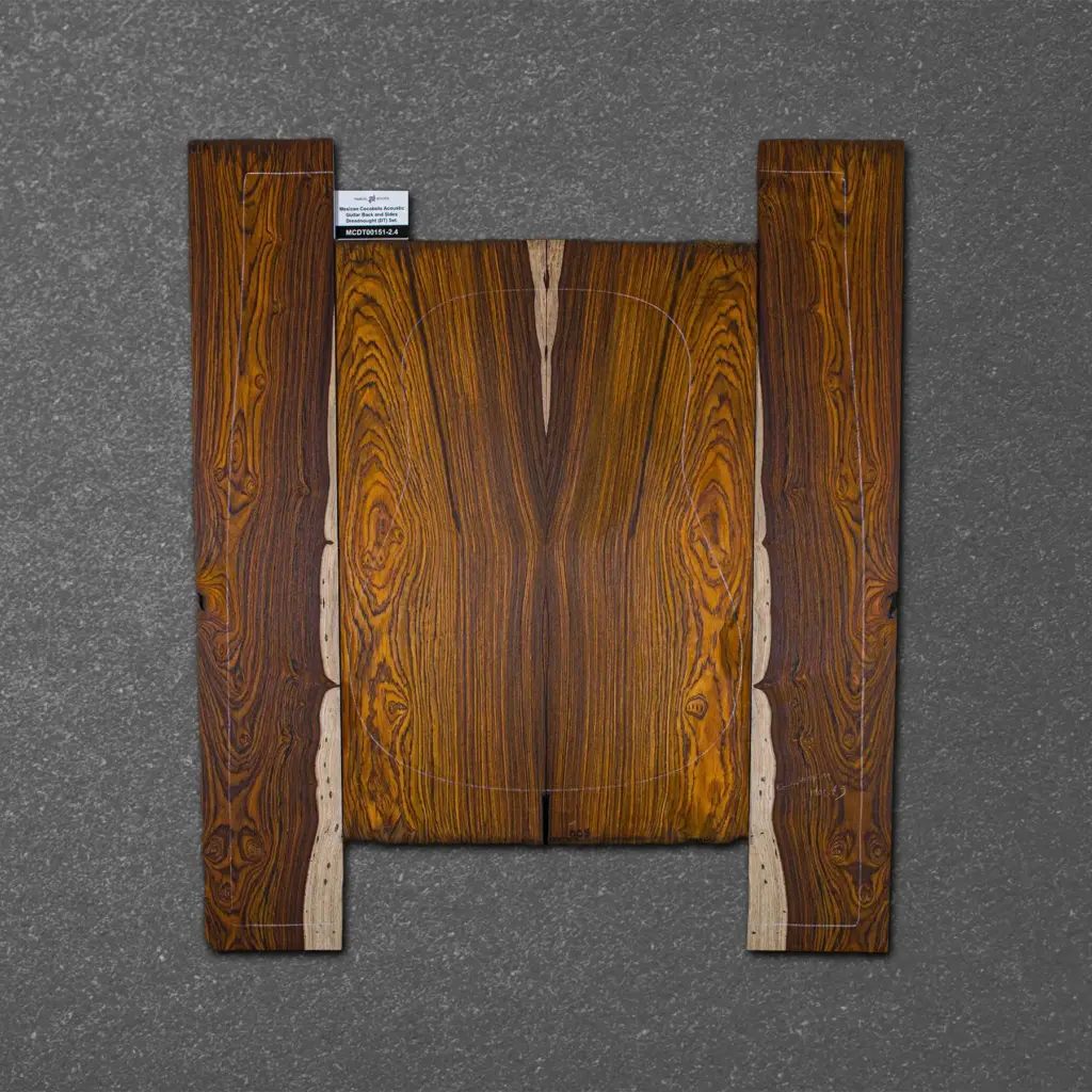 Mexican Cocobolo Acoustic Guitar Back and Sides Dreadnought (DT) Set. – MCDT000151-2.4