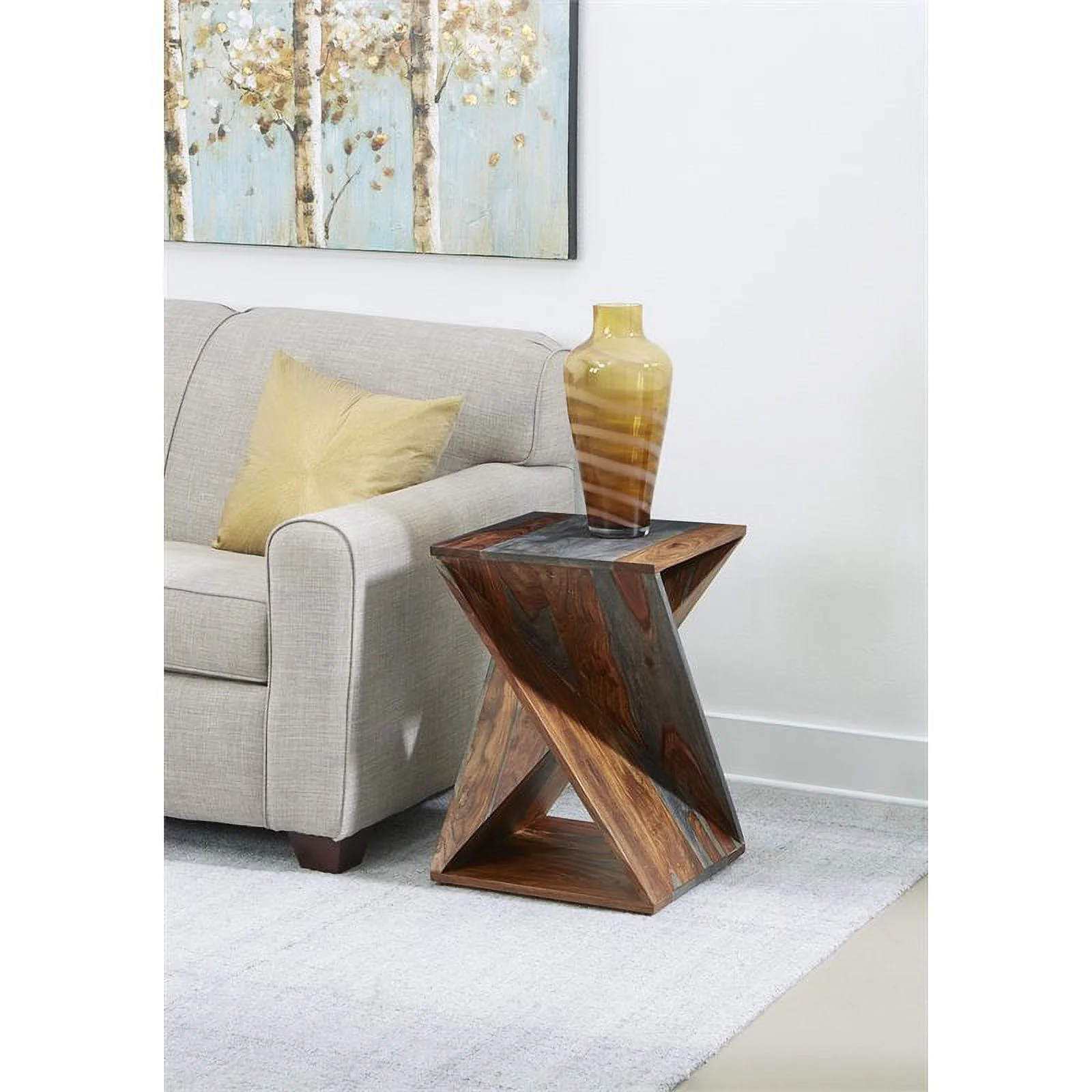 Treasure Trove Sierra II Brown Finish Solid Wood Accent Table