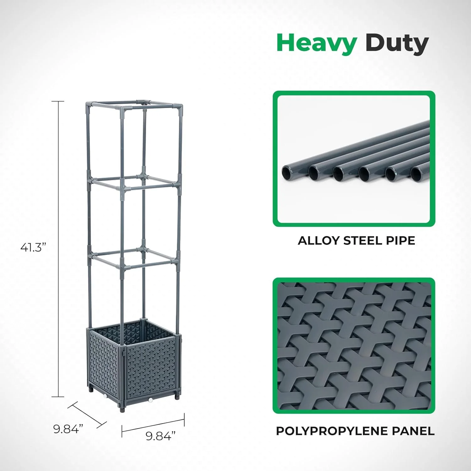 Raised Garden Bed with Tomato Planter Cage, 56.7” Trellis Planter Boxes with Wheels for Outdoor Patio Greenhouse Gardening Climbing Vegetables