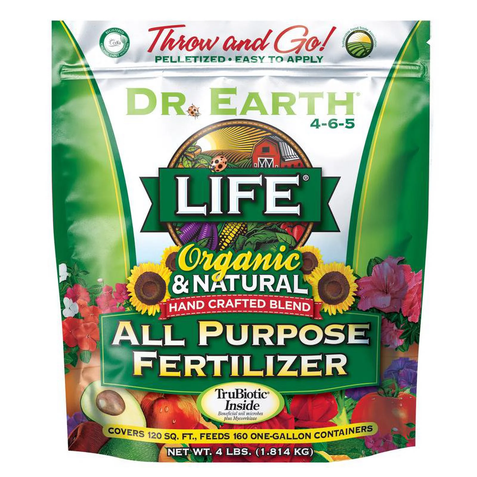 1 Pc, Dr. Earth Life Organic Flowers/Fruits/Vegetables All Purpose Fertilizer 4 Lb