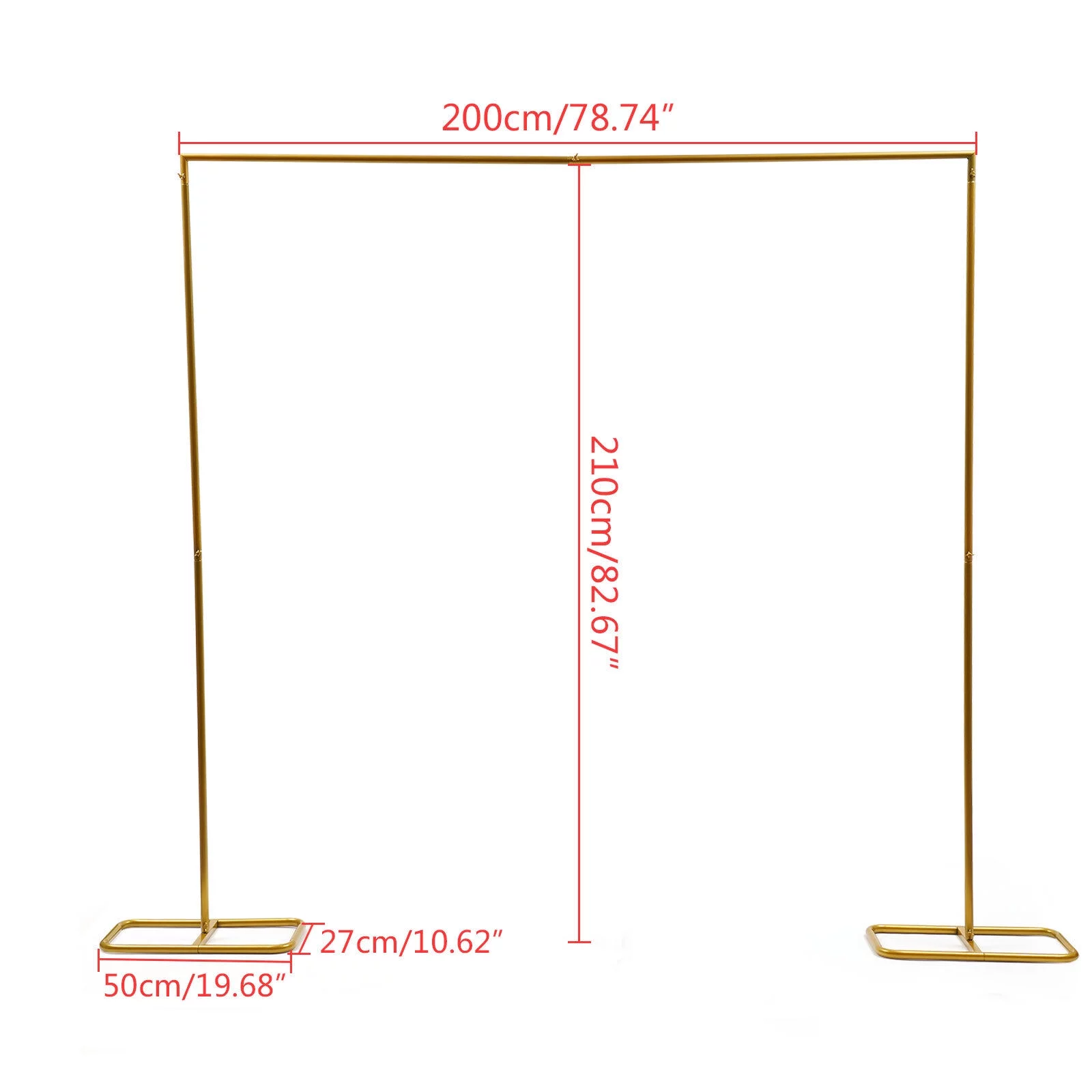 Miumaeov 2*2.1M Gold Wedding Arch Square Metal Frame Party Backdrop Flower Rack Balloon Stand for Ceremony Weddings Party Event