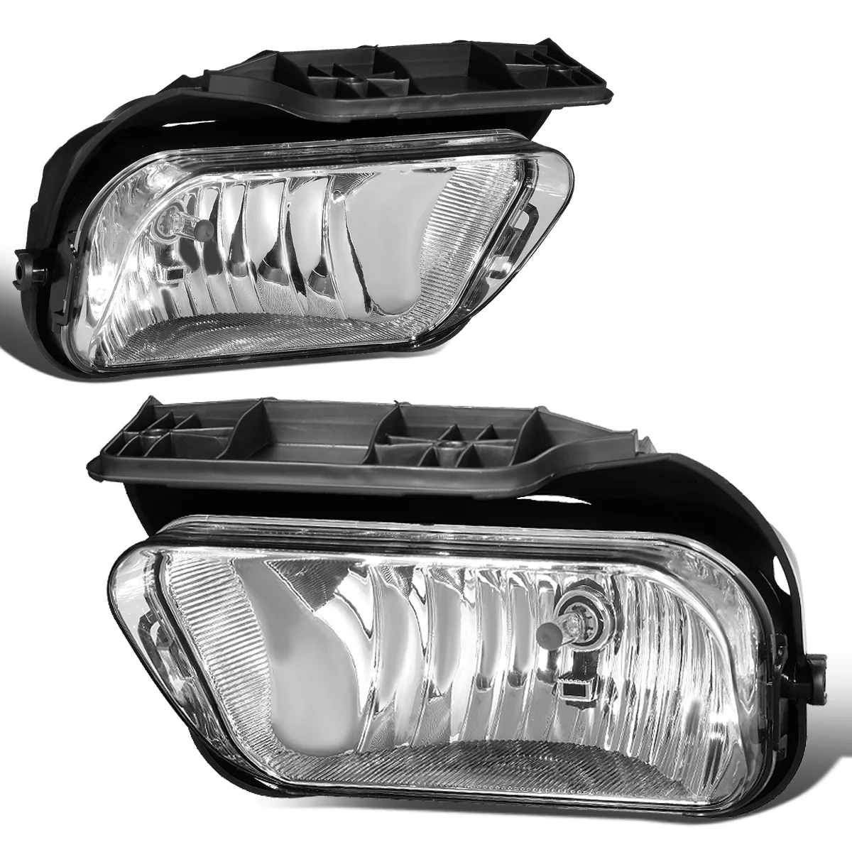DNA Motoring FL-ZTL-306-CH For 2004 to 2007 Chevy Silverado 1500 2500 3500HD Pair OE Style Fog Light Lamps Replacement Clear 05 06