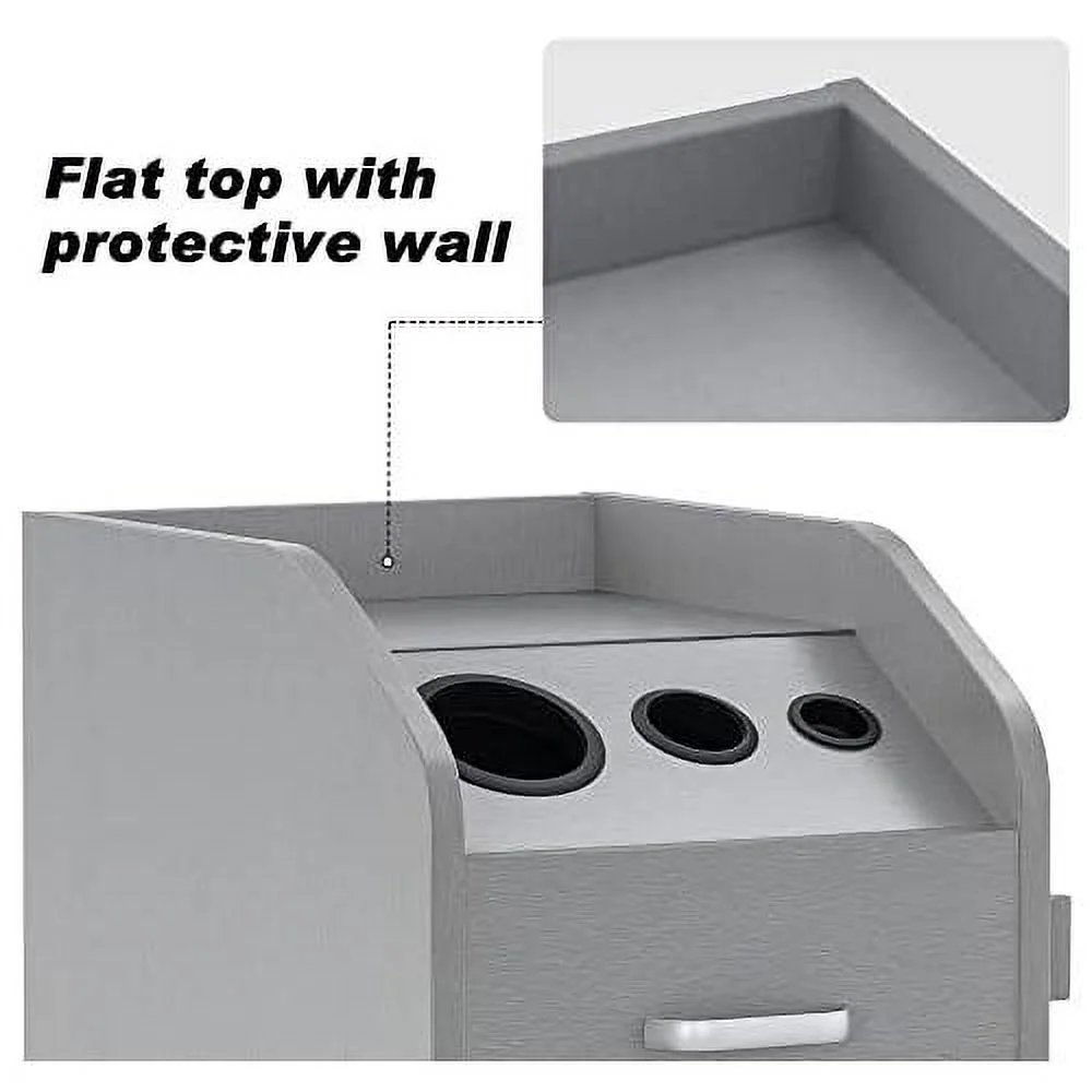 beauty salon trolley tool storage cart hair dryer holder stylist equipment with lockable rolling wheels, drawer 2011 (silver)