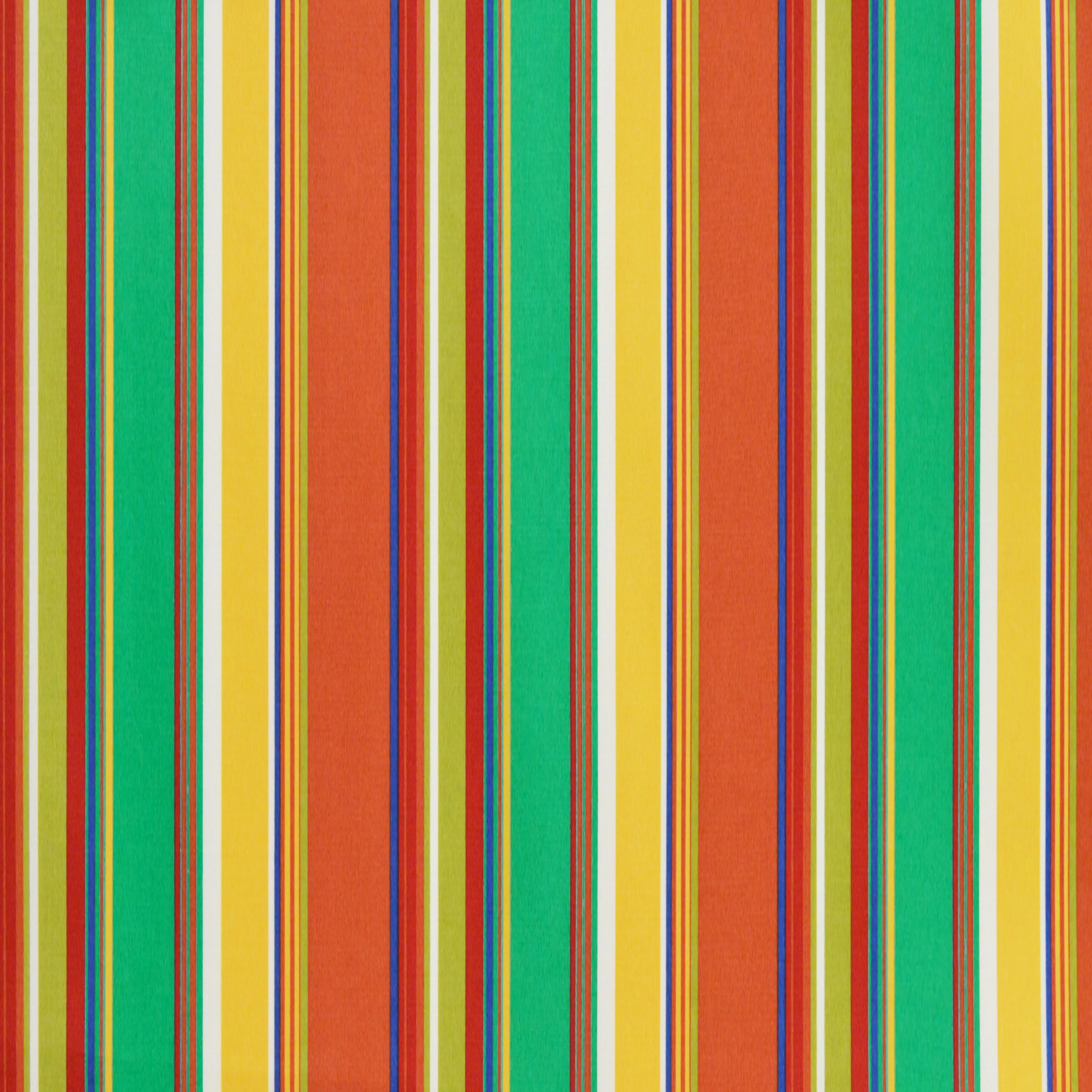 RSH Décor Indoor Outdoor 7 Piece Tufted Wicker Cushion Set + Pillows, Standard, Bright Colorful Stripe + Navy Blue