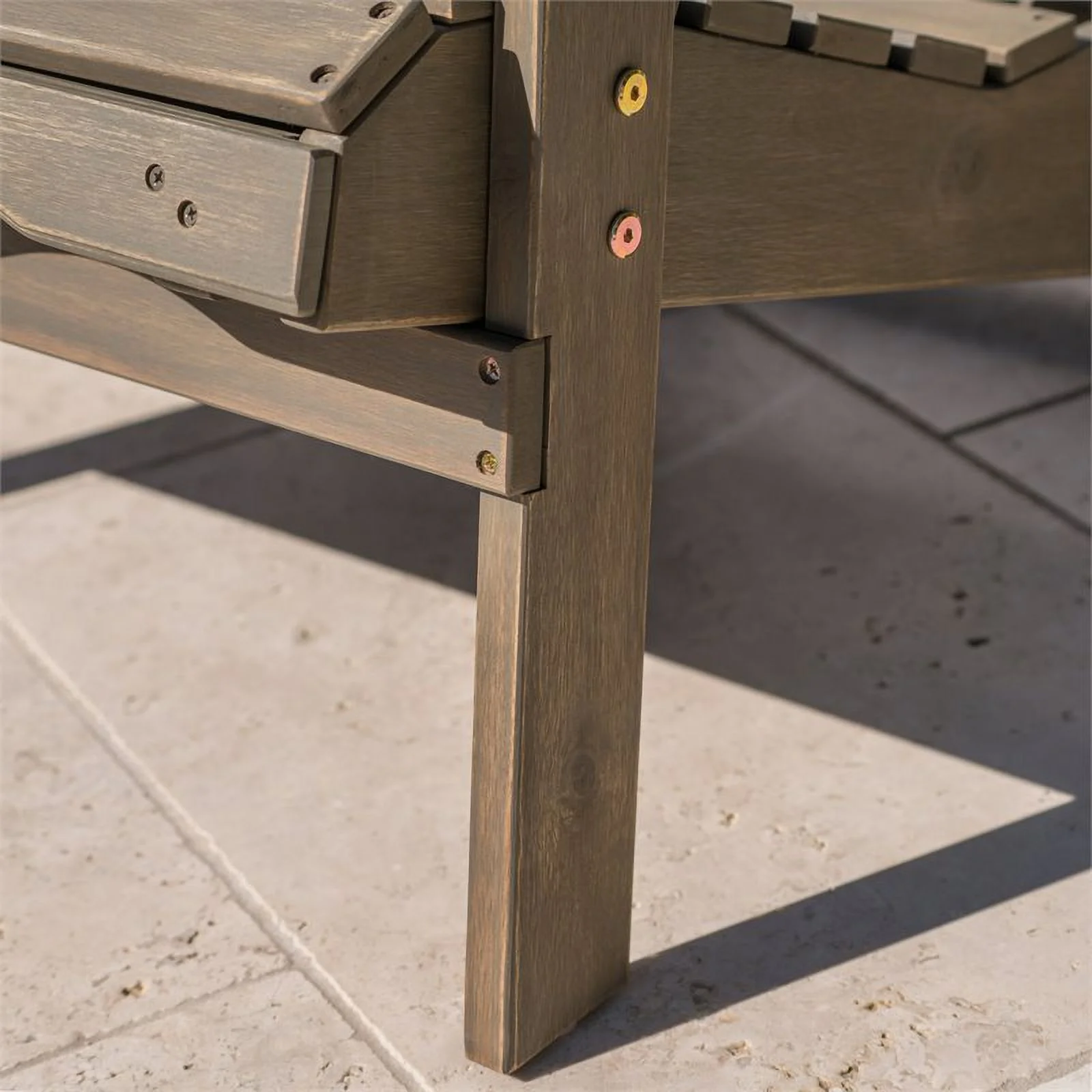 Noble House Hayle Reclining Wood Adirondack Chair w/Footrest (Set of 2) Grey