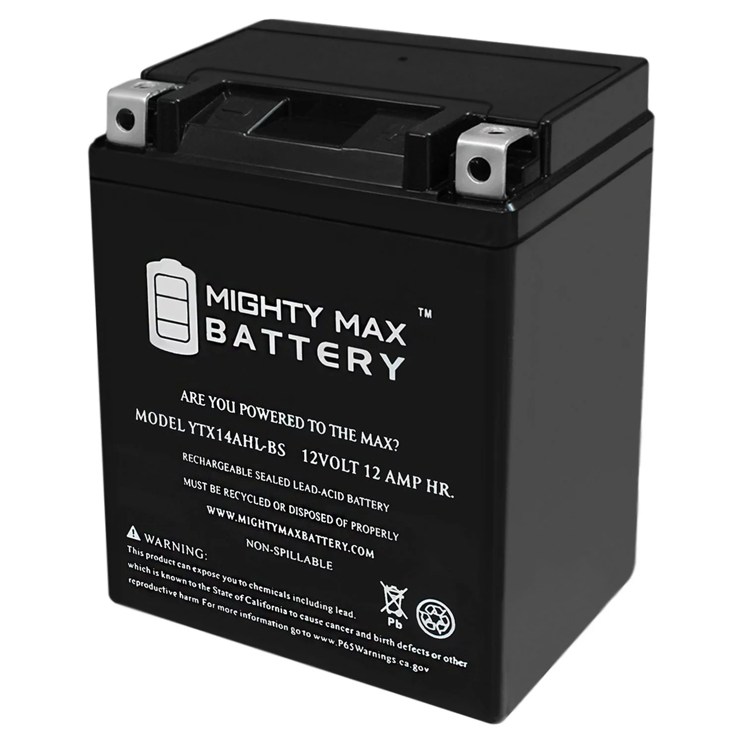 YTX14AHL 12V 12Ah Battery Replacement for Yamaha 550 XT550 1982