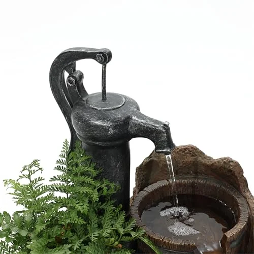 Jeco Glenville Water Pump Cascading Water Fountain, /Black