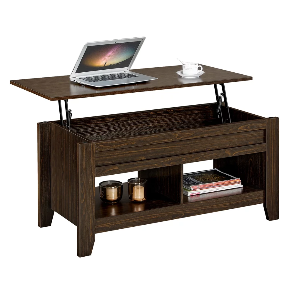 Renwick Modern Wood Lift Top Coffee Table with Storage, Espresso