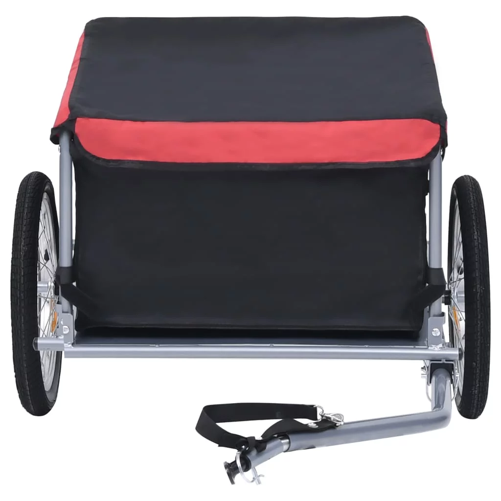 Qulable vidaXL Bike Trailer Black and Red 65 kg