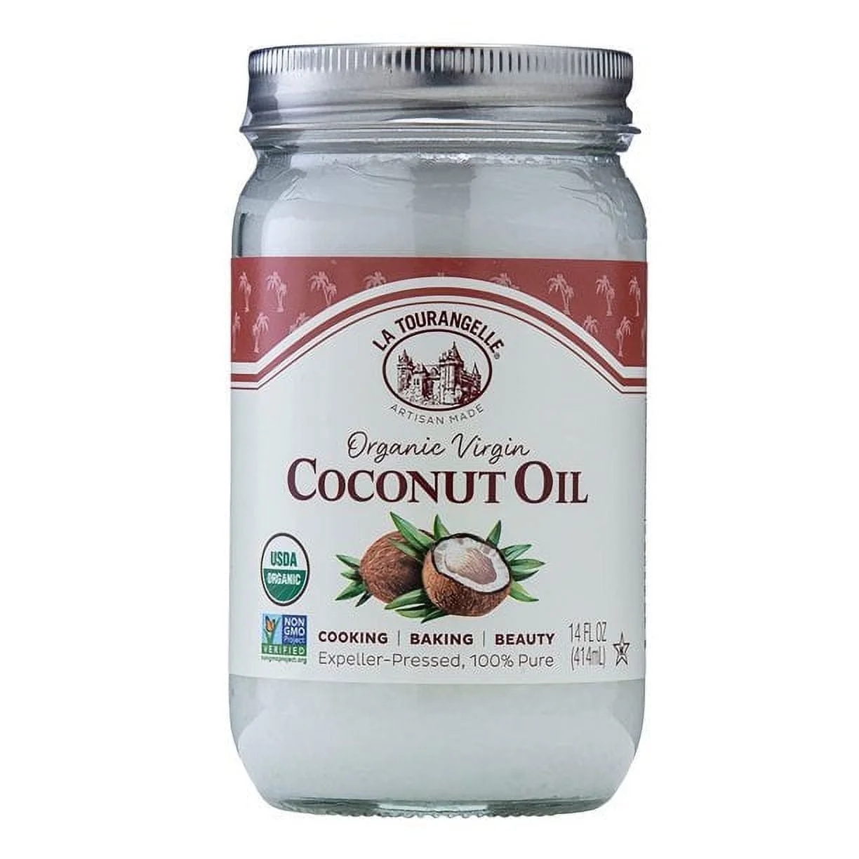 La Tourangelle Organic Virgin Unrefined Coconut Oil Shelf Stable 14 fl oz