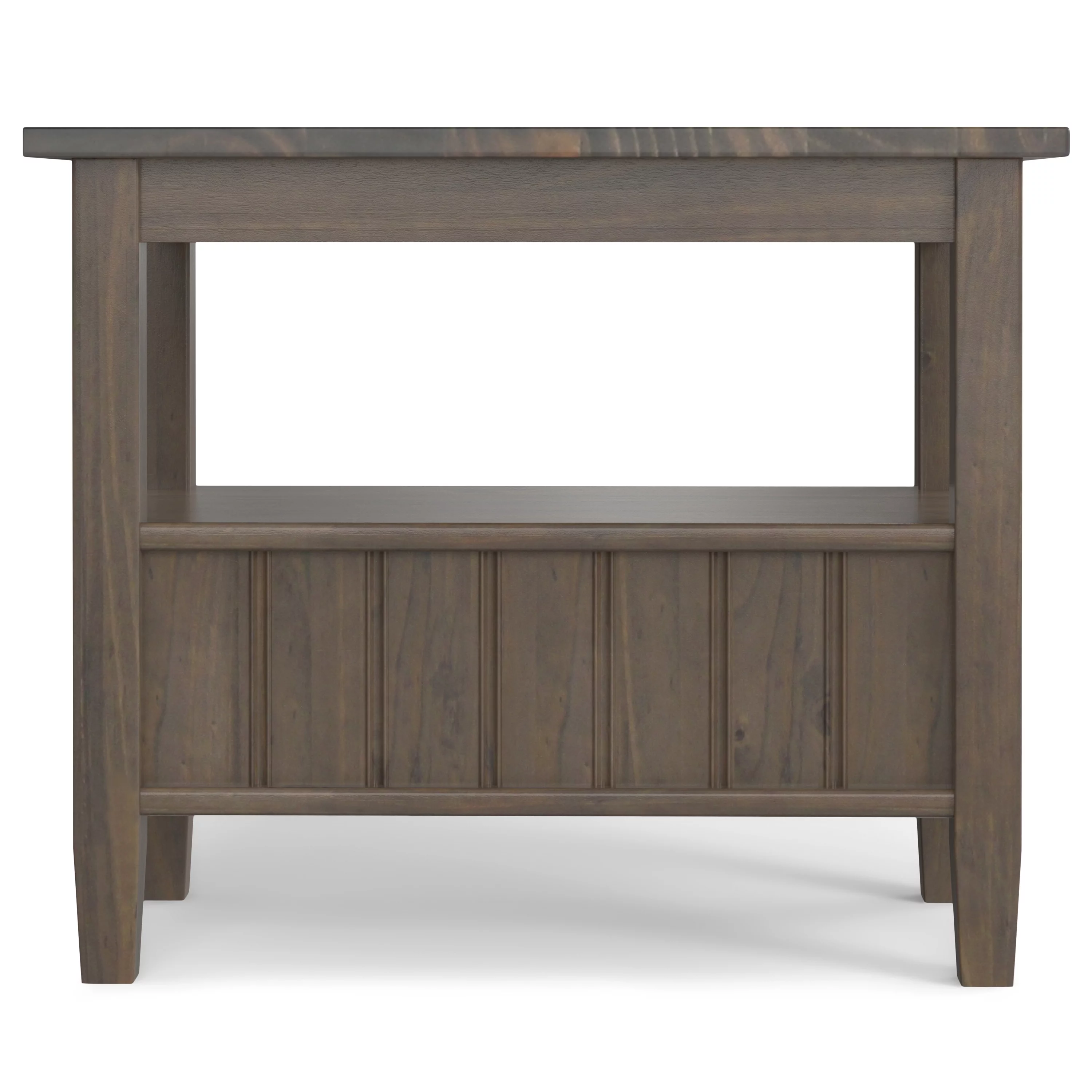 Simpli Home Lev SOLID WOOD 14 inch Wide Rectangle Transitional Narrow End Table in Smoky Brown