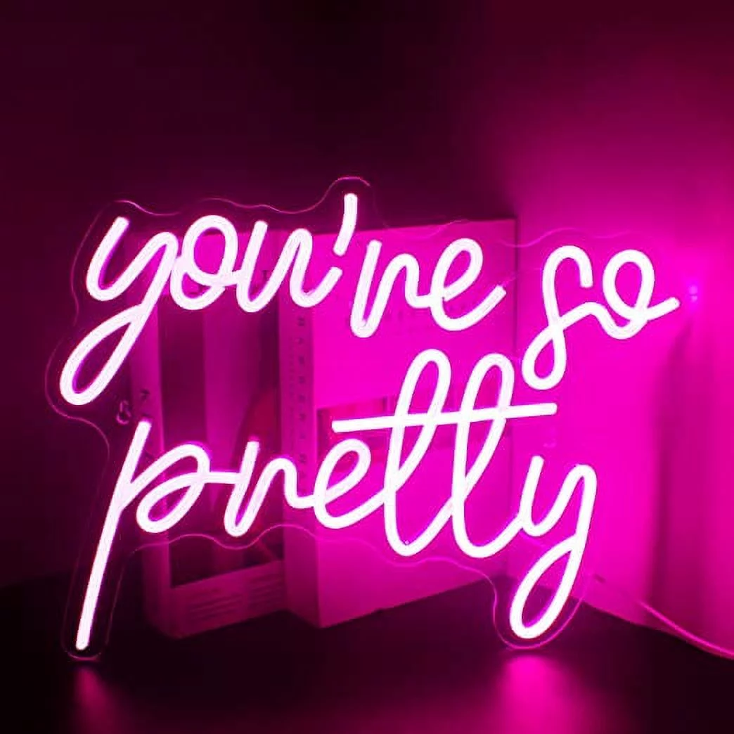 Wanxing You're so Pretty LED Neon Light Signs USB Power for Bedroom Home Men's Cave Bar Wedding Party Decoration