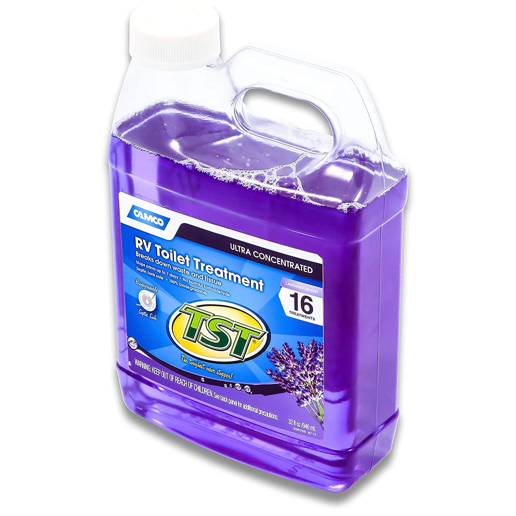 Camco TST 32 oz Ultra Concentrated RV Toilet Waste Odor Treatment, Lavender