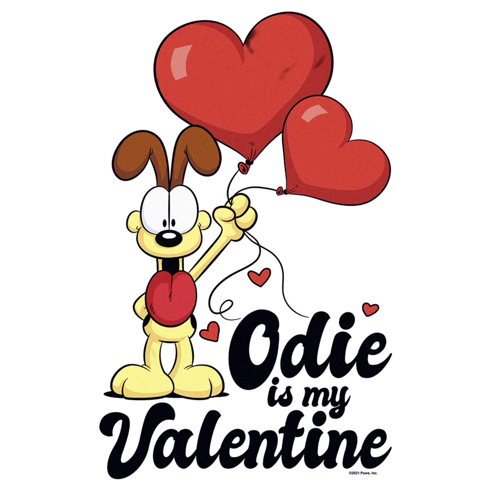 Men's Garfield Odie is My Valentine  Graphic Tee White 3X Large