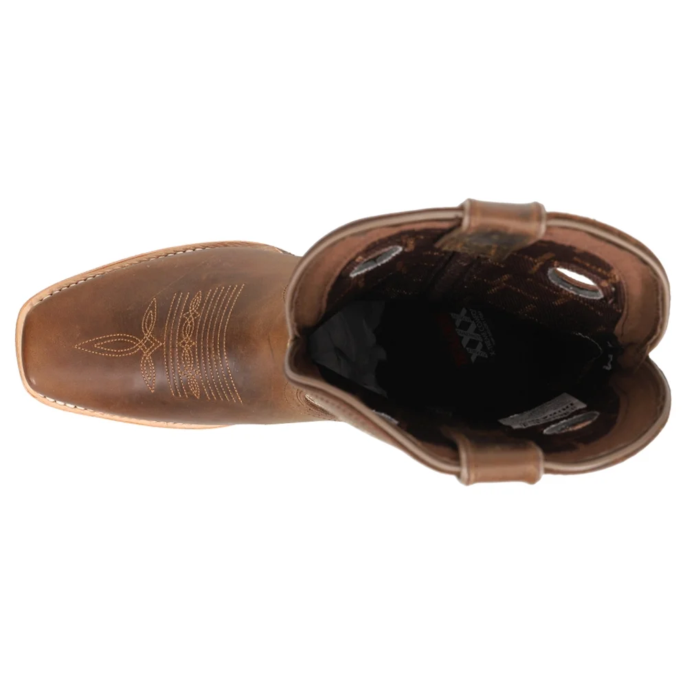 Durango  Mens  Pro Rugged Tan Square Toe Cowboy  Casual Boots   Mid Calf