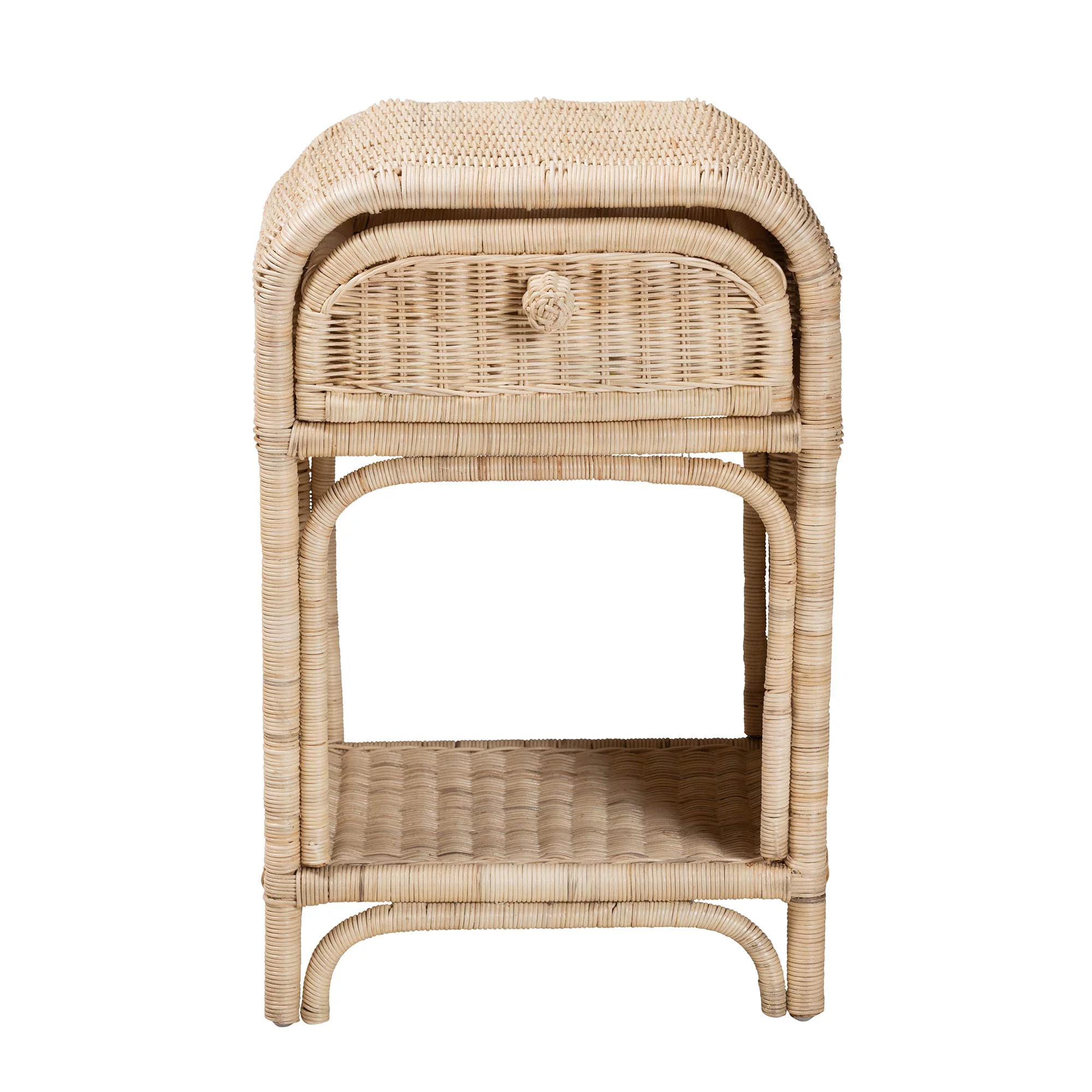 bali & pari Magni Rattan BOHO Nightstand, 1-Drawer, Natural Brown