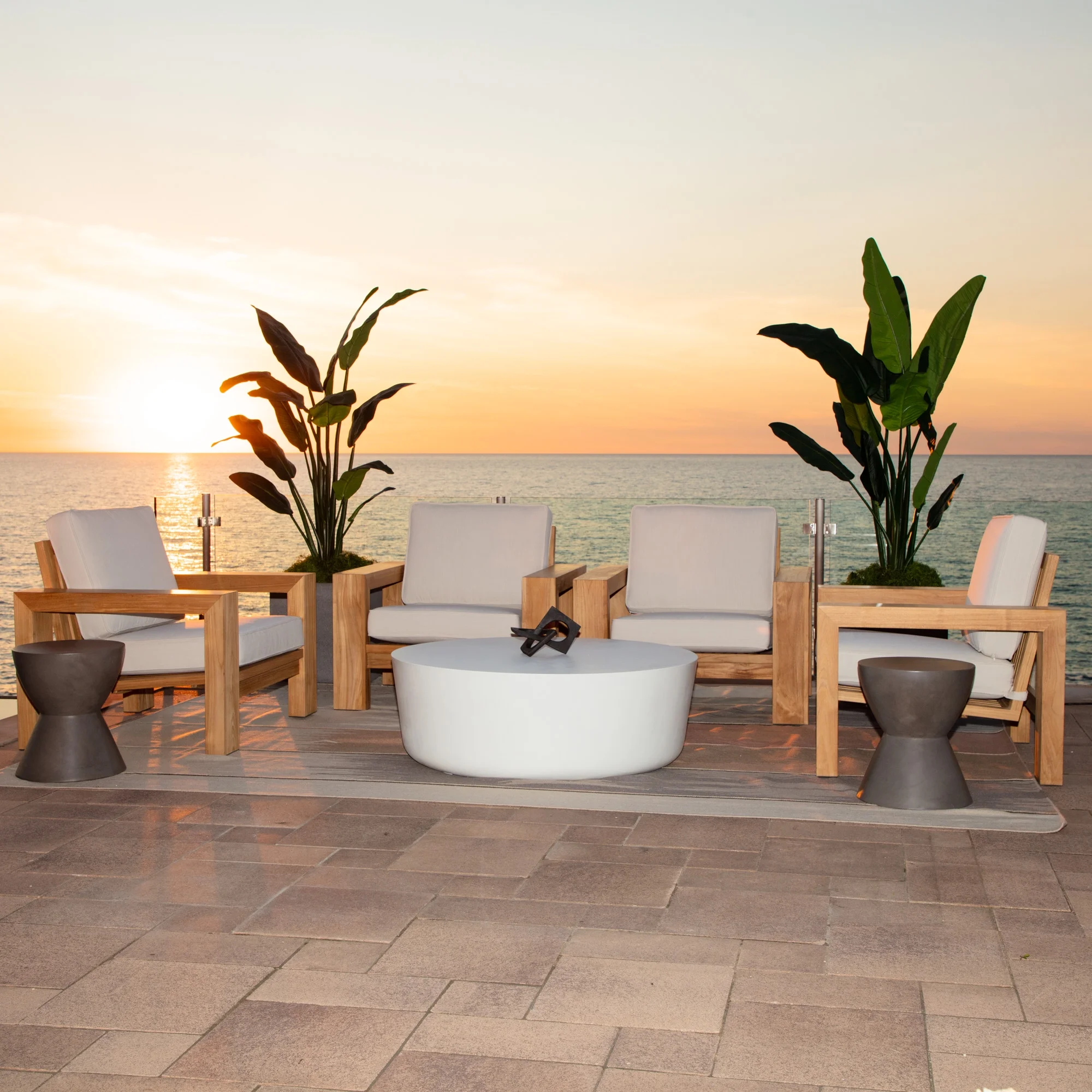 Arden Selections Oasis 26 x 24 in. Firm Deep Seat Cushion Set - Cream