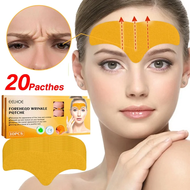 20 Pacth Hydrolyzed Collagen Forehead and Between Eyes Wrinkle Patches Wrinkle Patch Non Invasive Wrinkle Smoothers for Forehead Wrinkles-2Pack