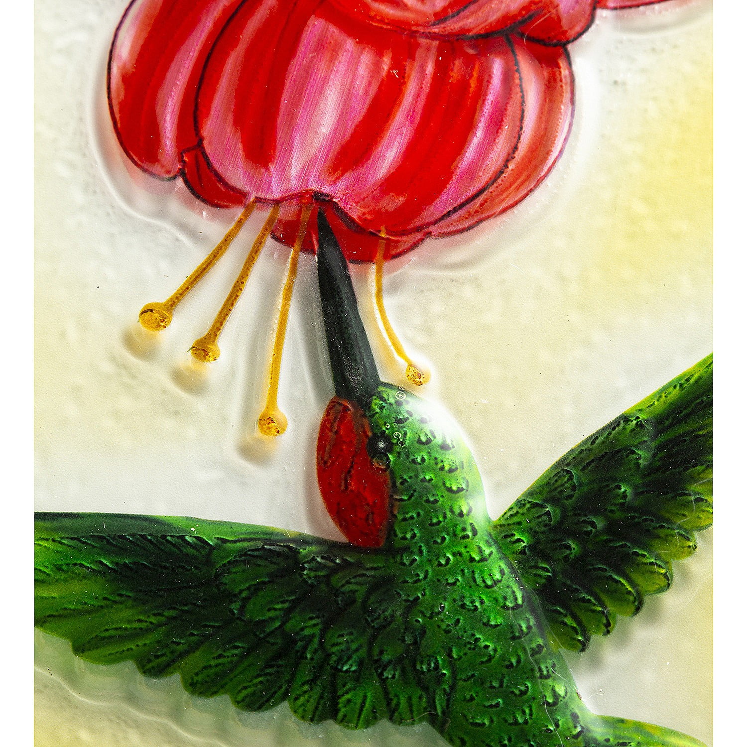 Four Seasons Metal Trellis with Four Painted Glass Inserts and Solar-Powered String Lights