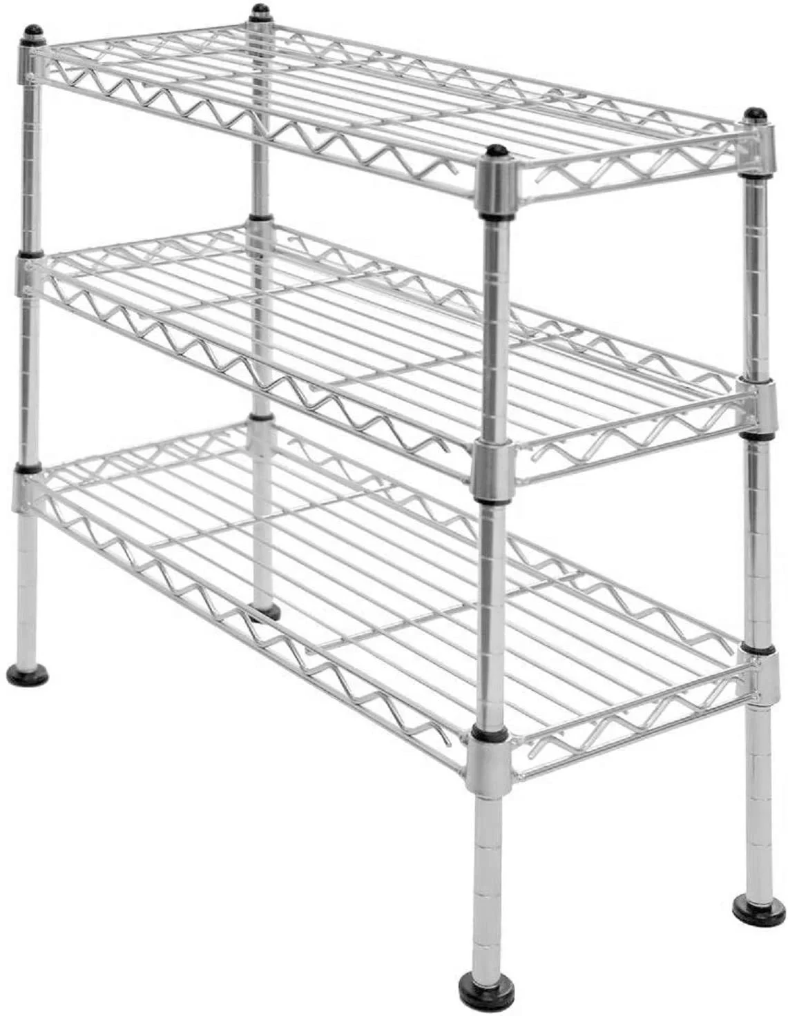 Compact Mini Desktop Metal Steel Wire Shelf Organizer Unit Shelving for Cabinets, Bath, Kitchen, Countertop, 3-Tier, 17. 5