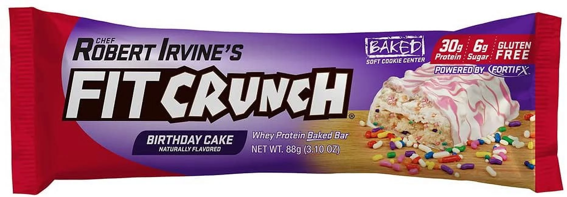 Fit Crunch Protein Bar, Birthday Cake, 30g Protein, 12 ct.