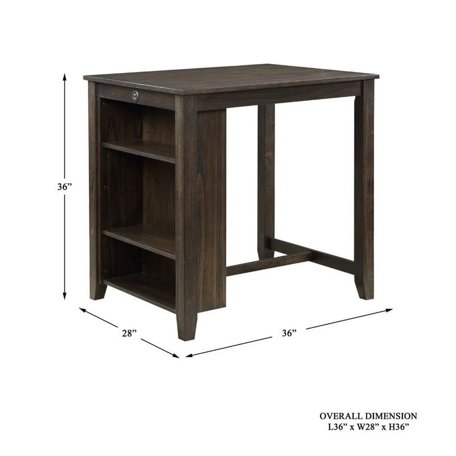 Lexicon Daye 3 Piece Wood Counter Height Dining Set in Dark Cherry