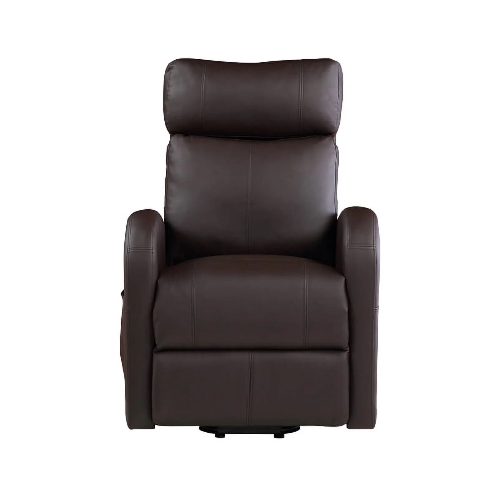 Bowery Hill Contemporary Recliner with Power Lift in Brown PU