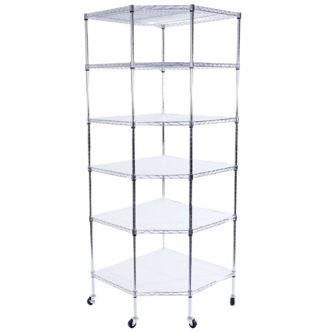 Heavy Duty Wire Steel 6-Tier Corner Shelf Garage Storage Shelving Rack