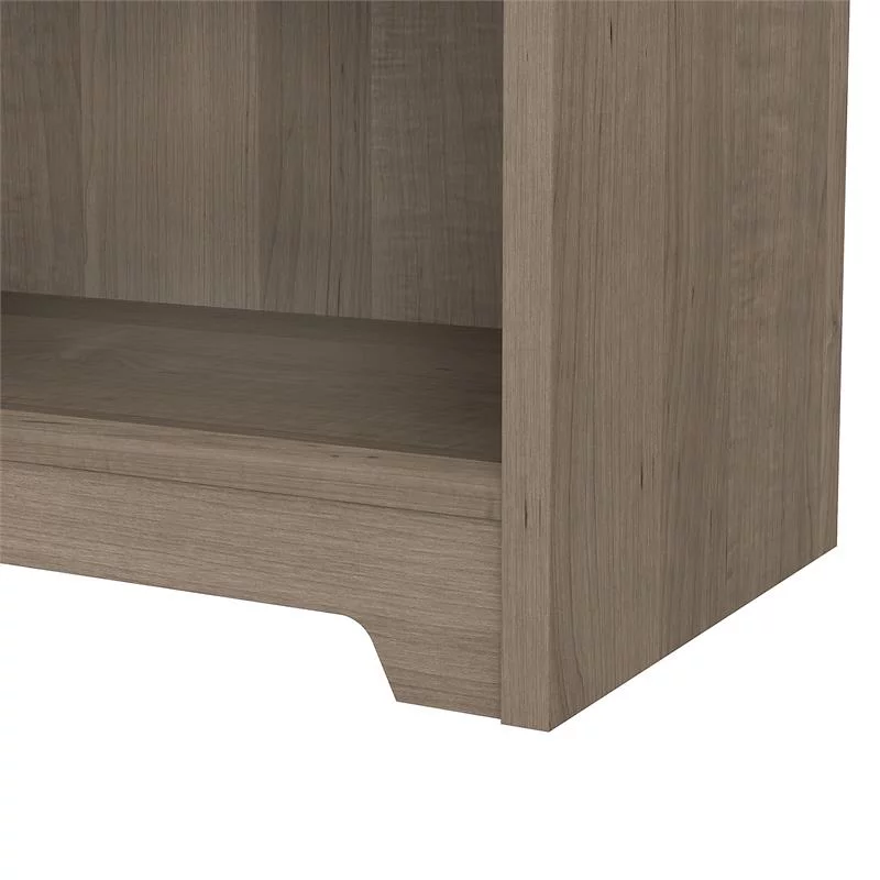Home Square 5 Traditional Wood Shelf Bookcase in Ash Gray ( Set of 2 )