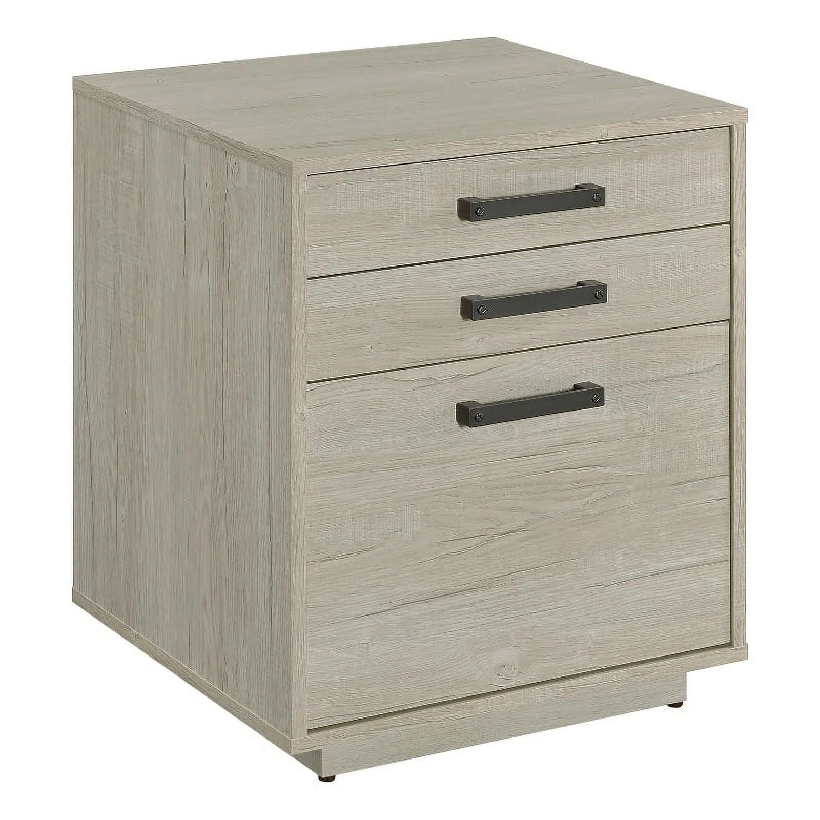 Pemberly Row 3-drawer Modern Wood Square File Cabinet in Whitewashed Gray