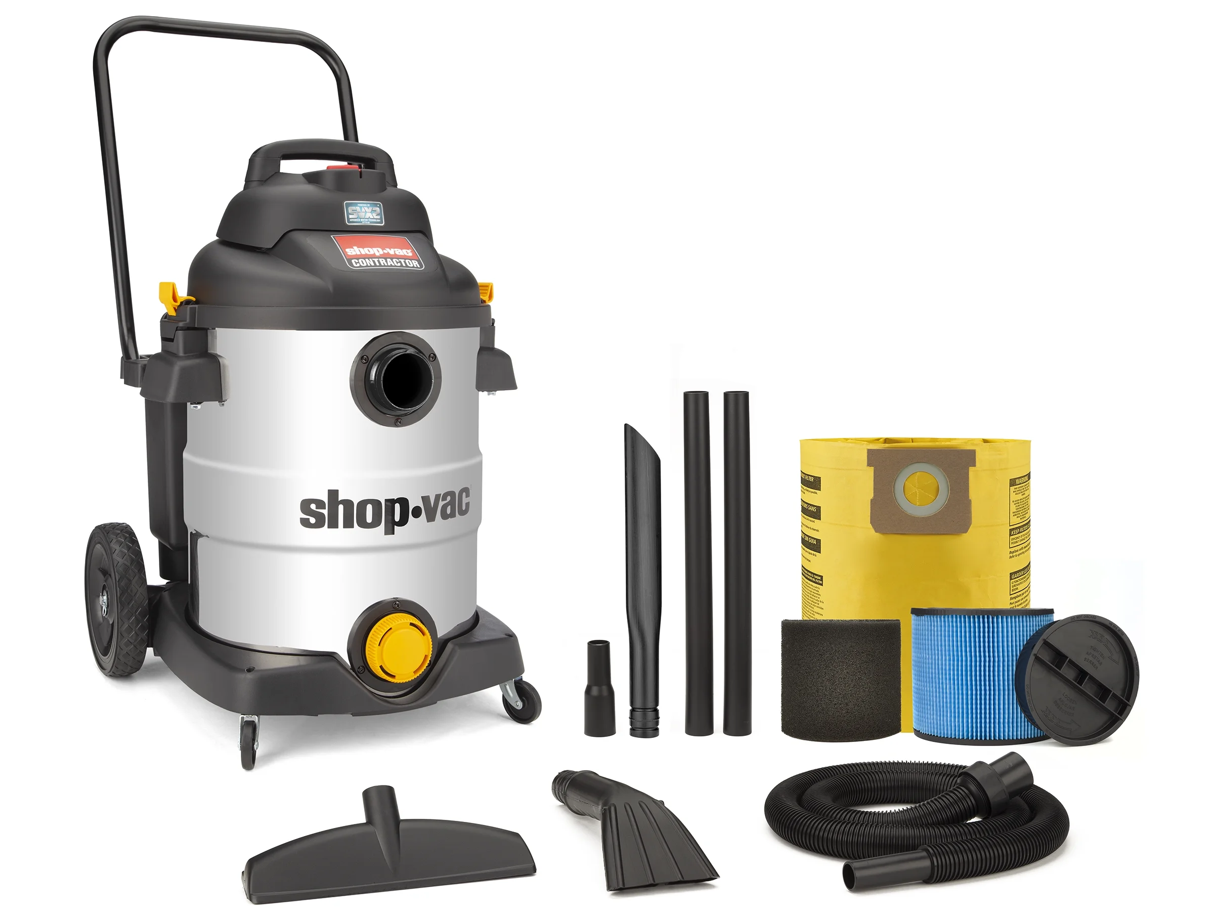 Shop-Vac 12 Gallon 6.5 Peak HP Wet Dry Contractor Series Stainless Steel Vacuum, Model 9627706