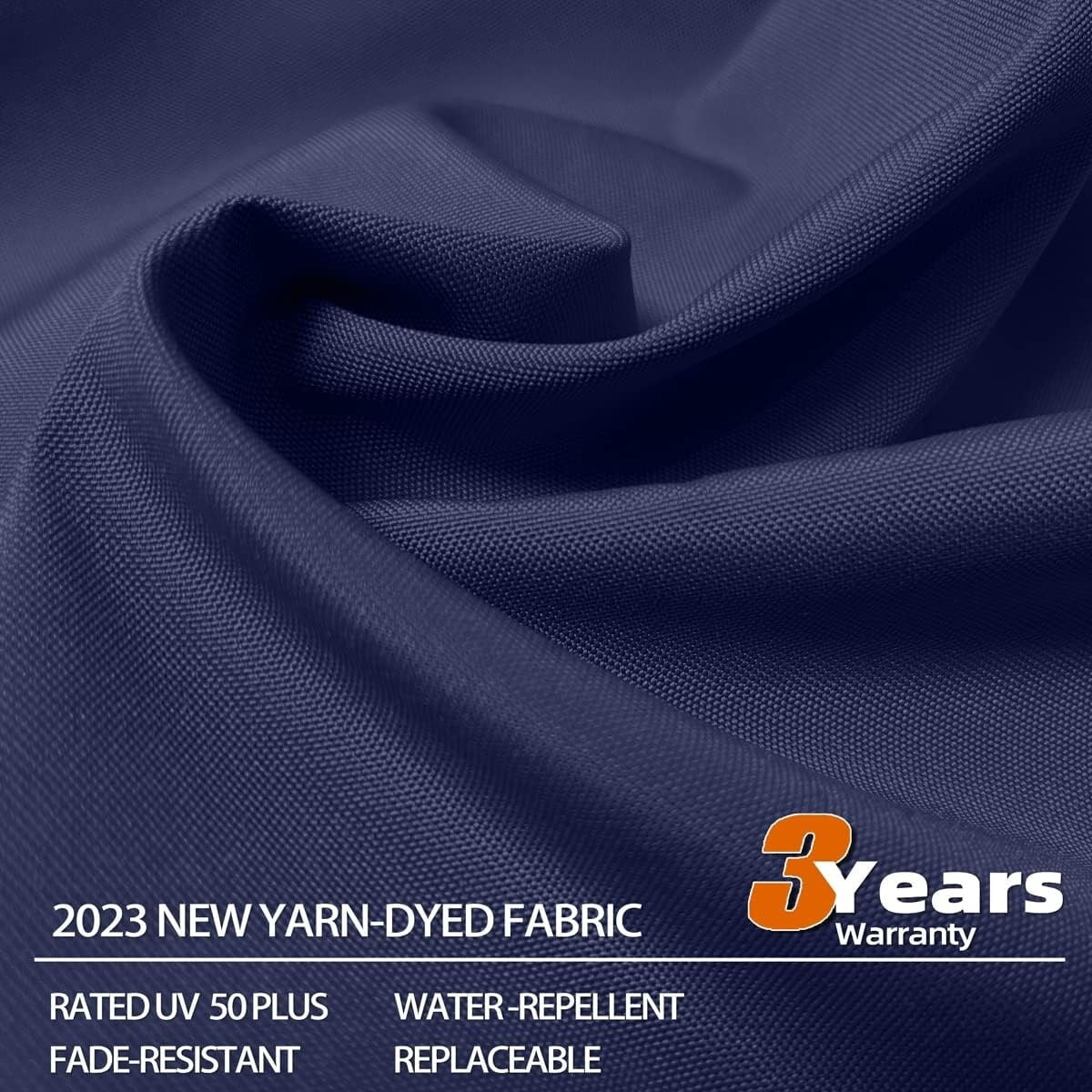 PURPLE LEAF  10 ft Square Wood Pattern Patio Cantilever Umbrella with Base Beige