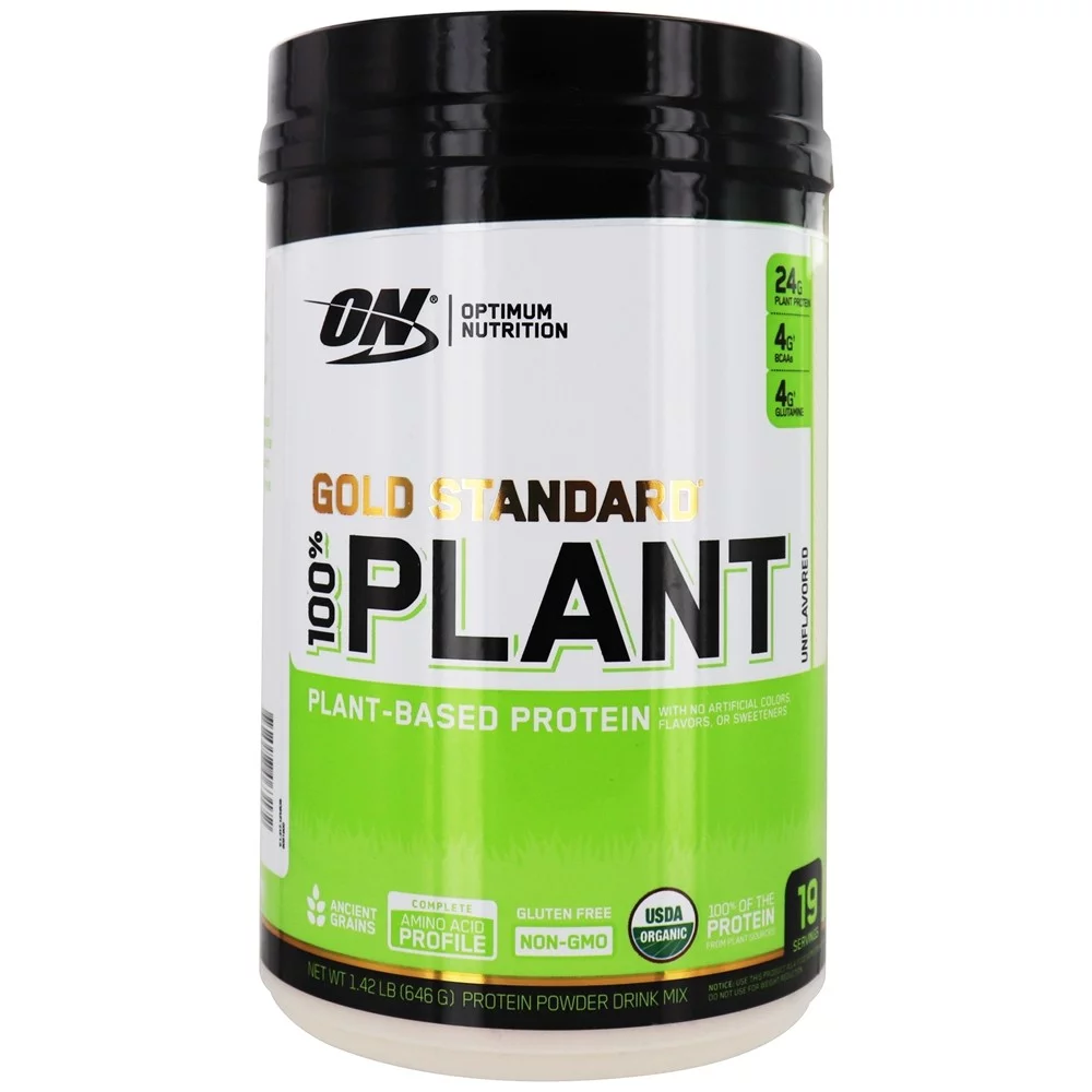 Optimum Nutrition - Gold Standard 100% Plant-Based Protein Powder Unflavored - 1.42 lb.
