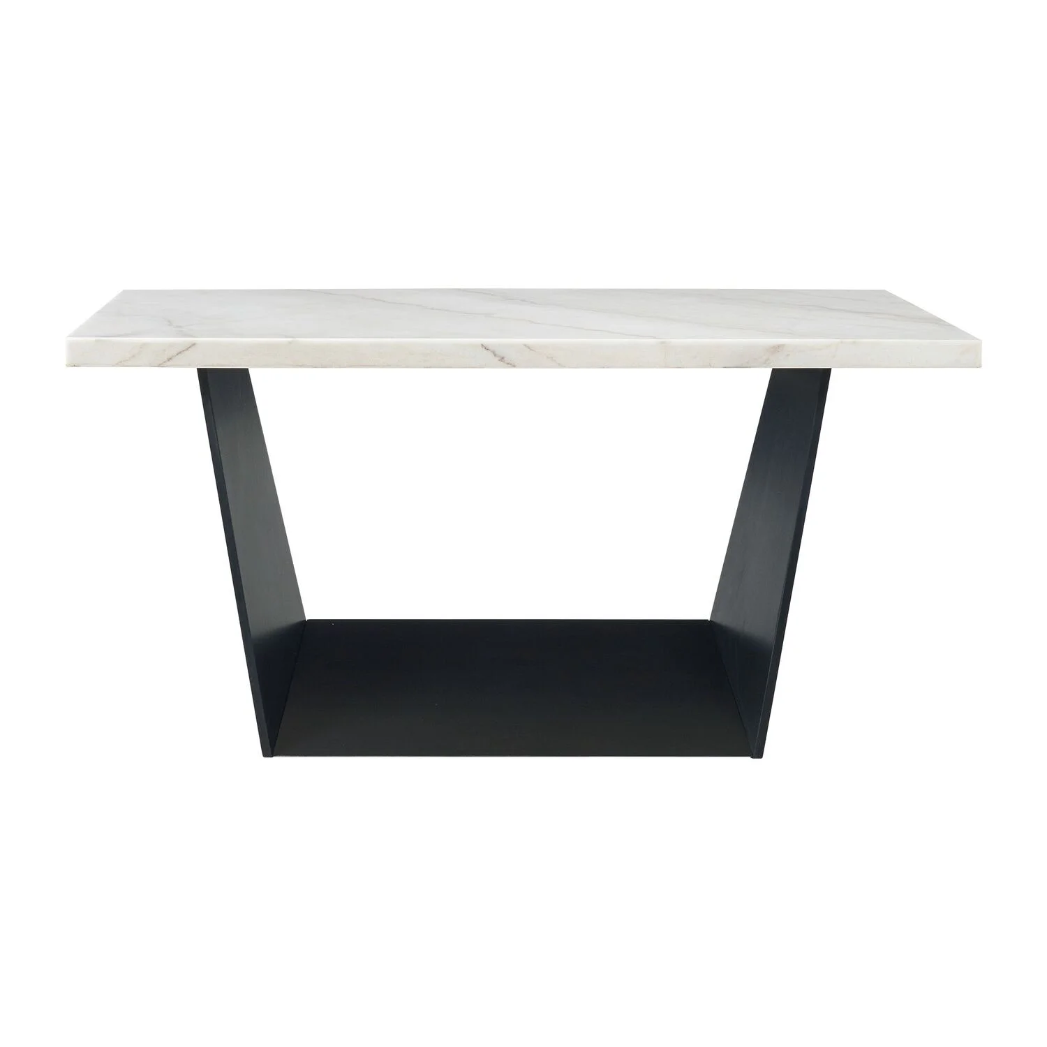 The Picket House Furnishings Dillon Counter Height Marble Table in White