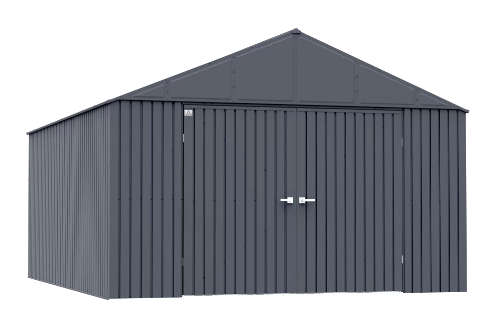 Arrow Elite Steel Storage Shed, 12x16, Anthracite