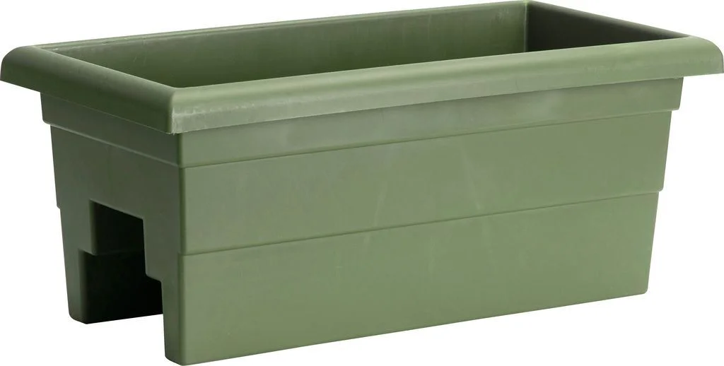 Novelty  24 in. Countryside Over the Rail Planter, Sage Green