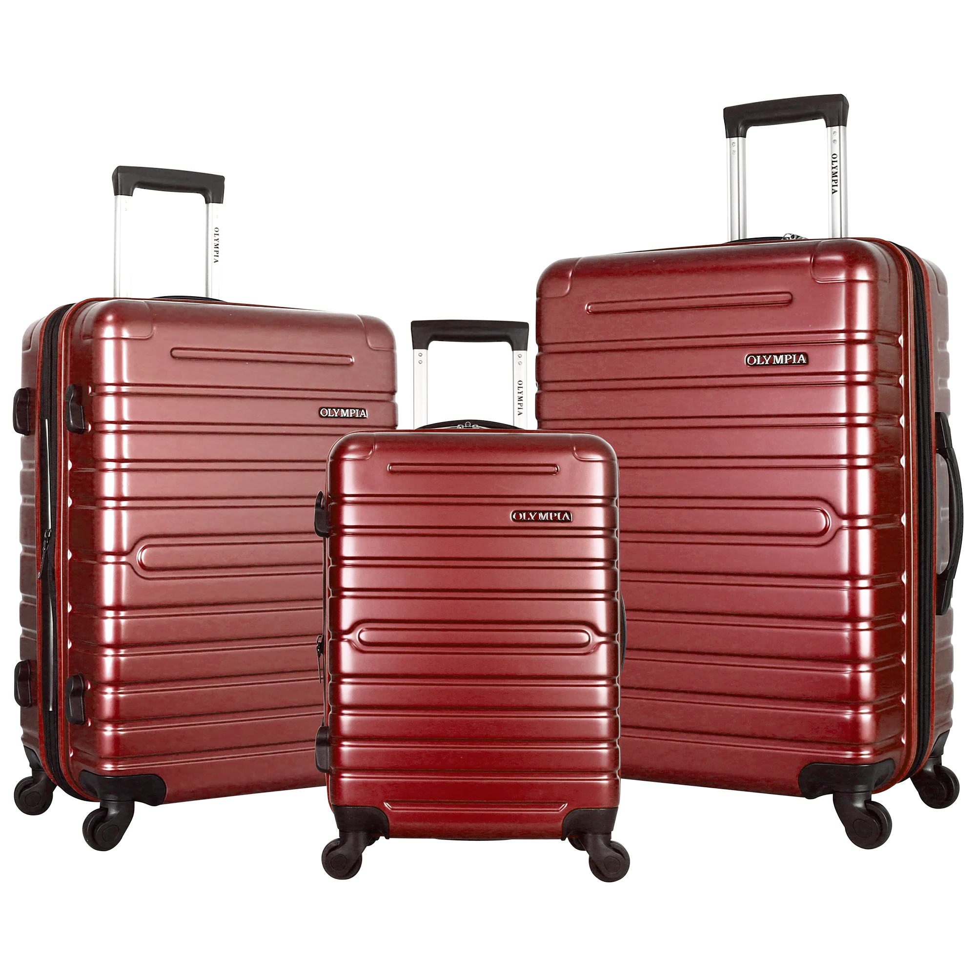 Olympia USA Lancer 3-Piece Expandable Hardside Luggage Set (Scarlet)