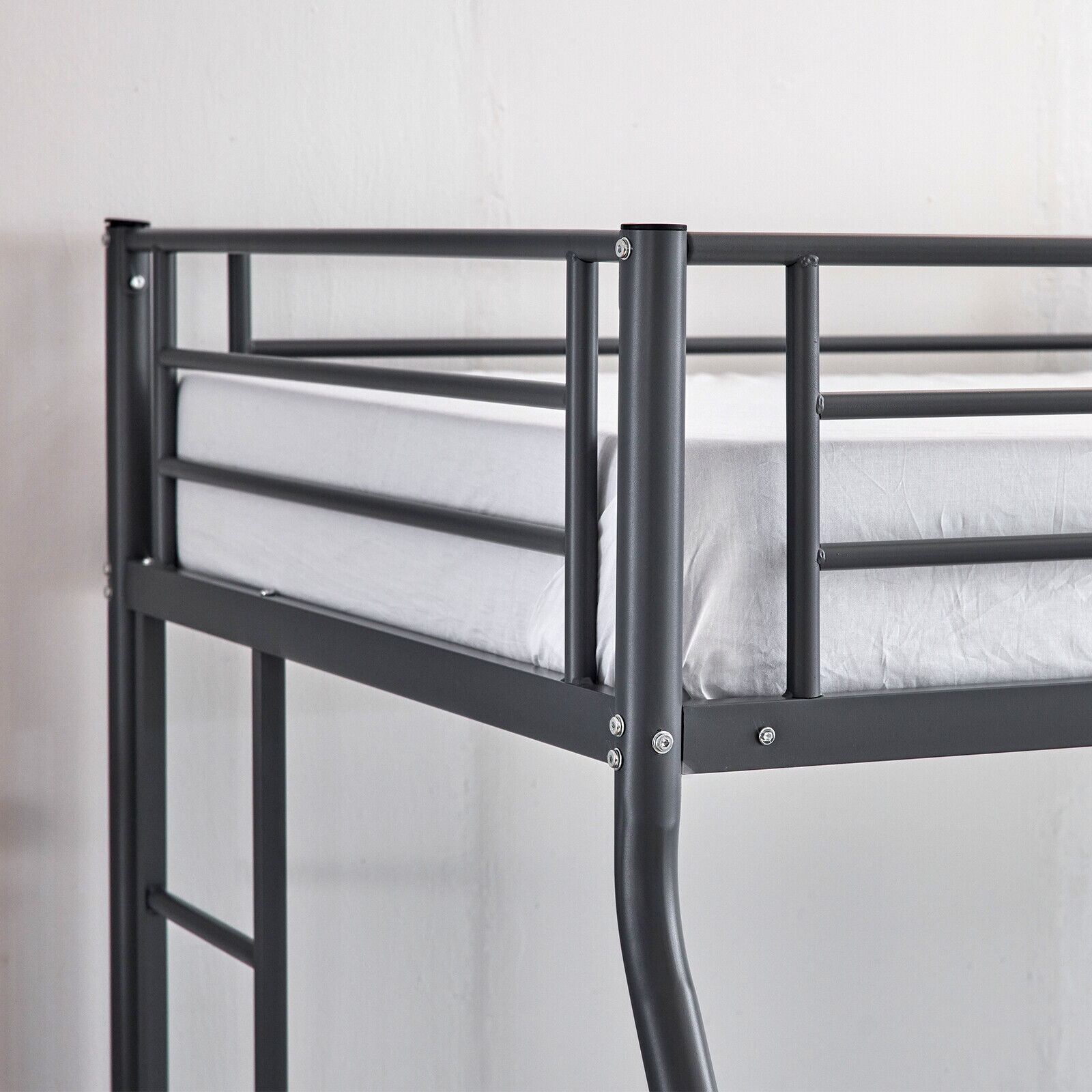 Metal Twin Over Twin Bunk Beds With Trundle Ladder Kids Bedroom Furniture Heavy