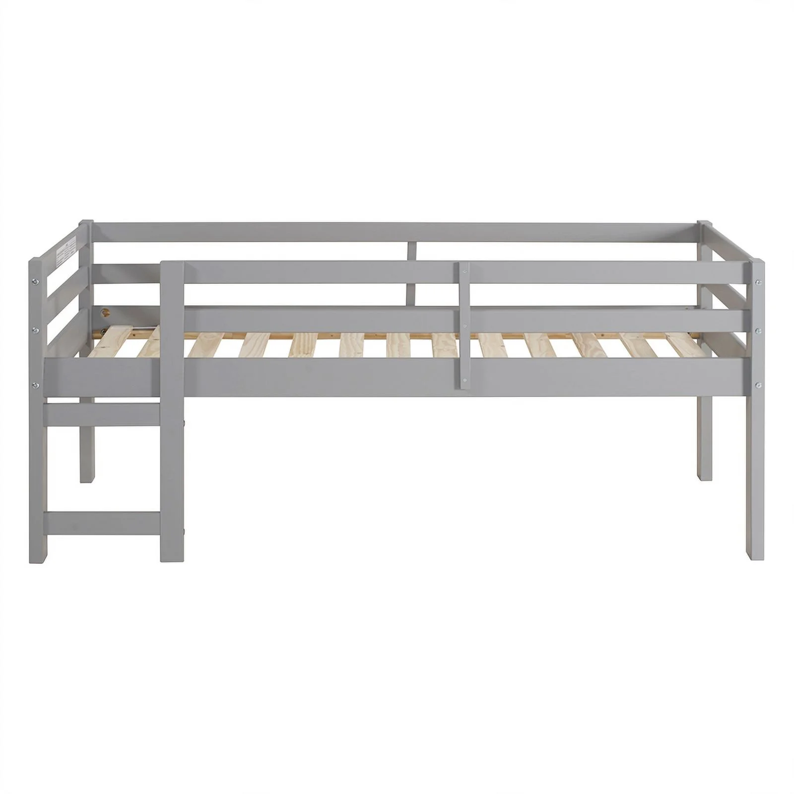 Solid Wood Low Loft Bed - Gray