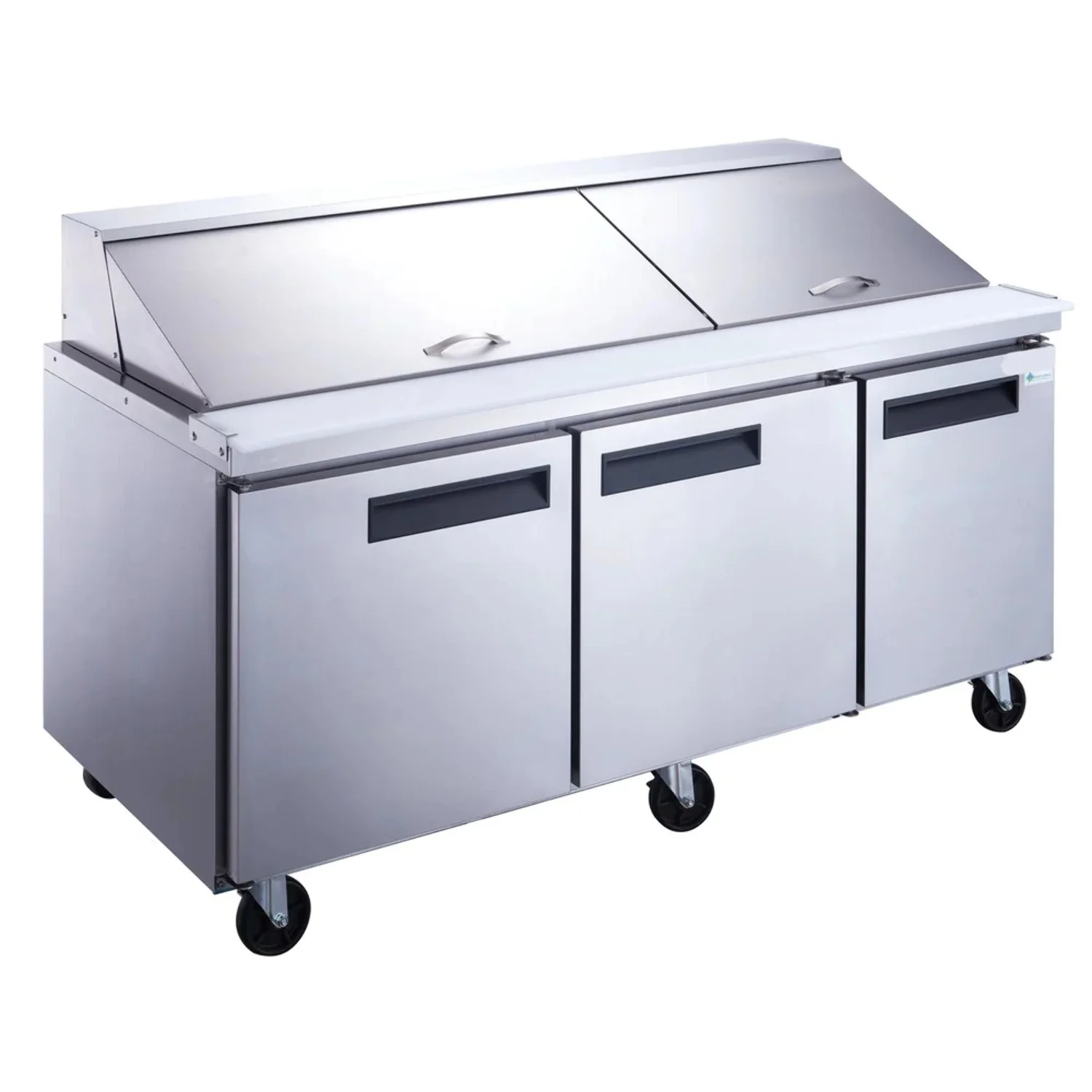 West Kitchen WSP72M 72 Megatop Refrigerated Sandwich Prep Table with 3 Doors and 30 1/6 Pans