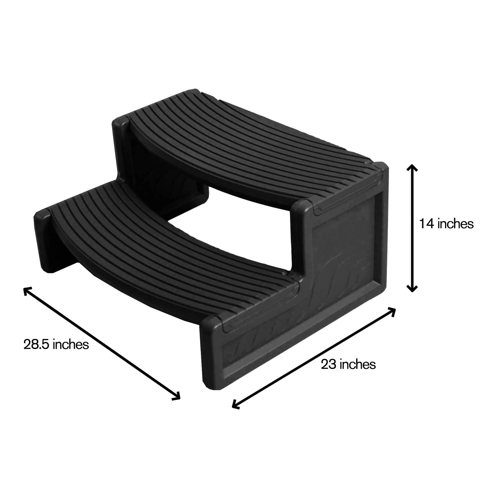 Confer Plastics Hot Tub Handi-Step for Straight & Curved Spa, Black(2 Pack)